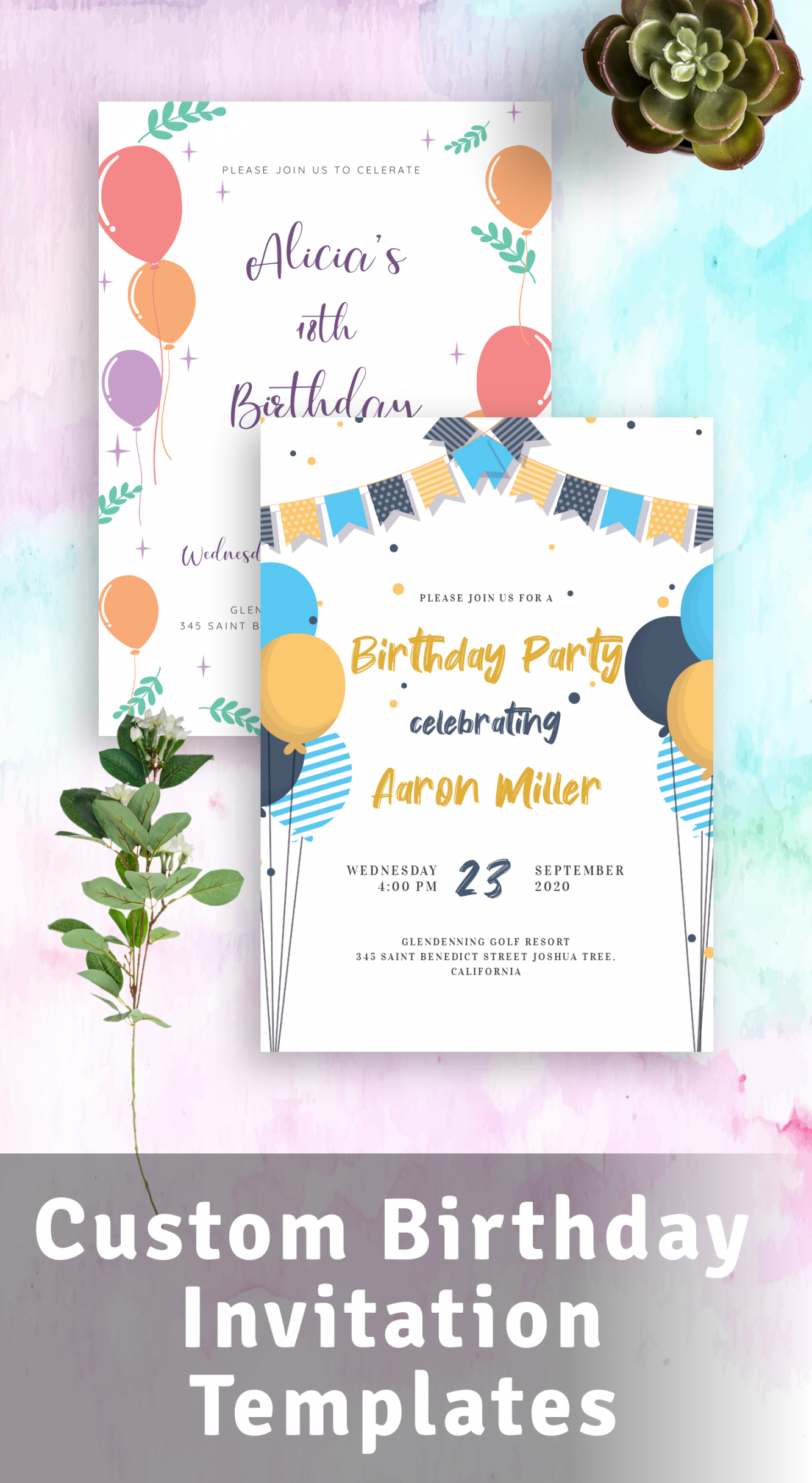 Birthday Invitation Templates - Download or Order printed