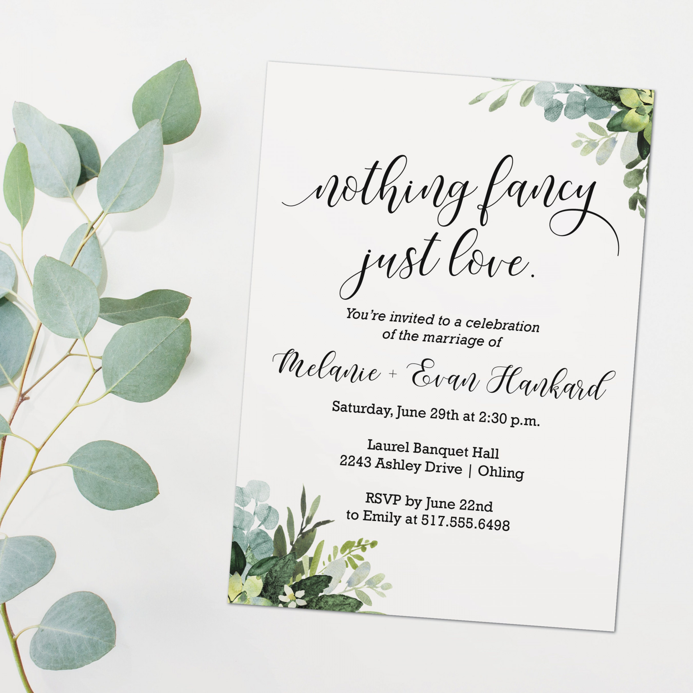 Buy Simple Outdoor Wedding Invitation Nothing Fancy Just Love