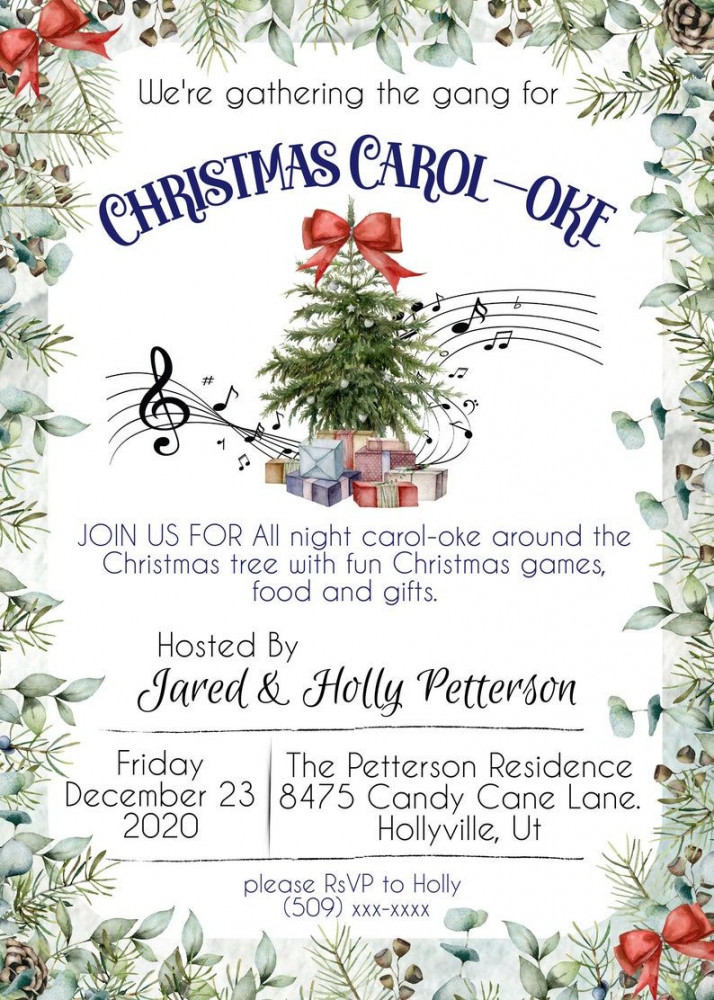 Christmas Carol-oke Party Invitation Printable Holiday Party