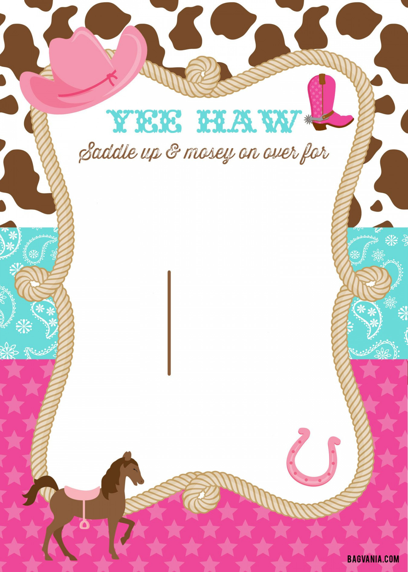 Cowgirl invitations, Cowgirl birthday party invitations, Cowgirl