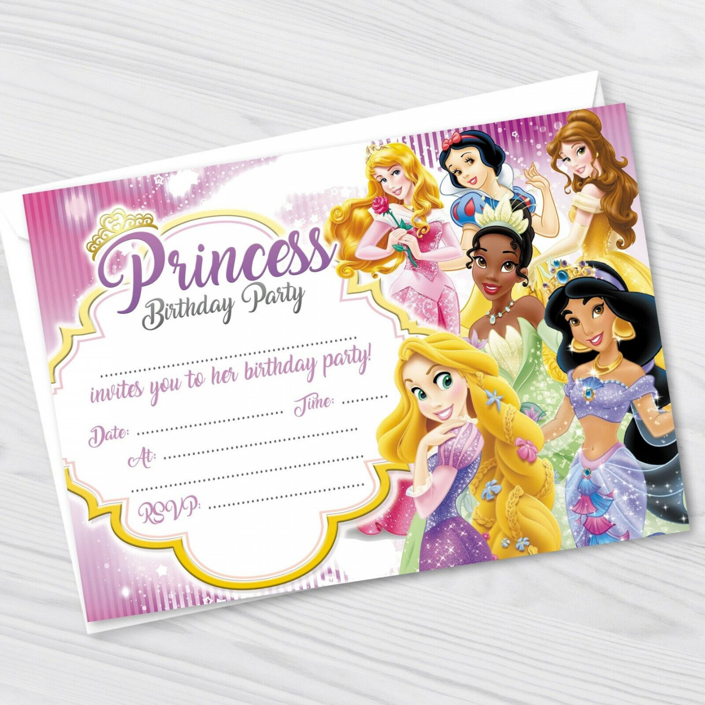 Disney Princess Birthday Party Invitations - Disney Princess