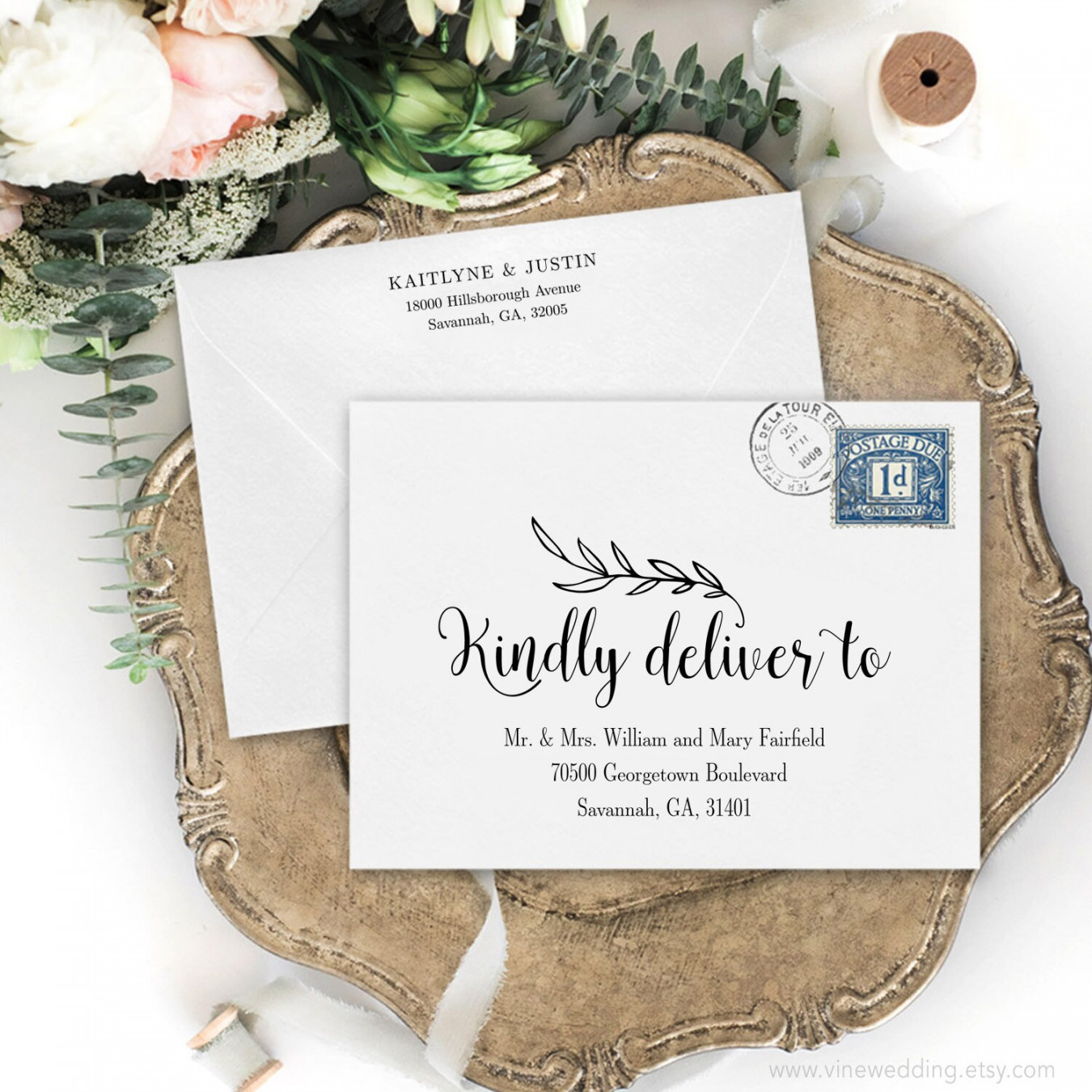 DIY Wedding Envelope Addressing Template Printable Wedding - Etsy