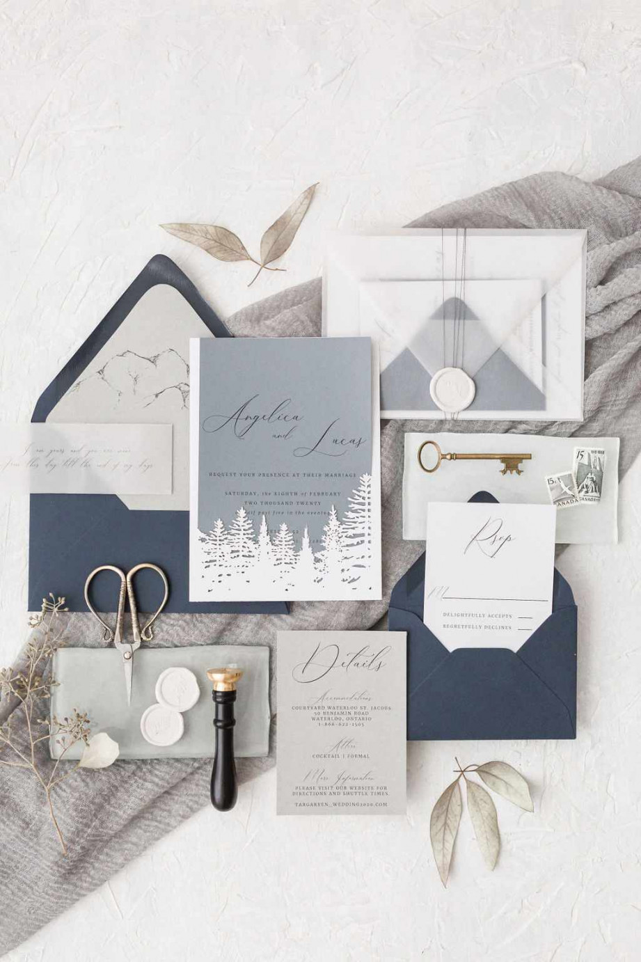 Dreamy Winter Wedding Invitation Ideas