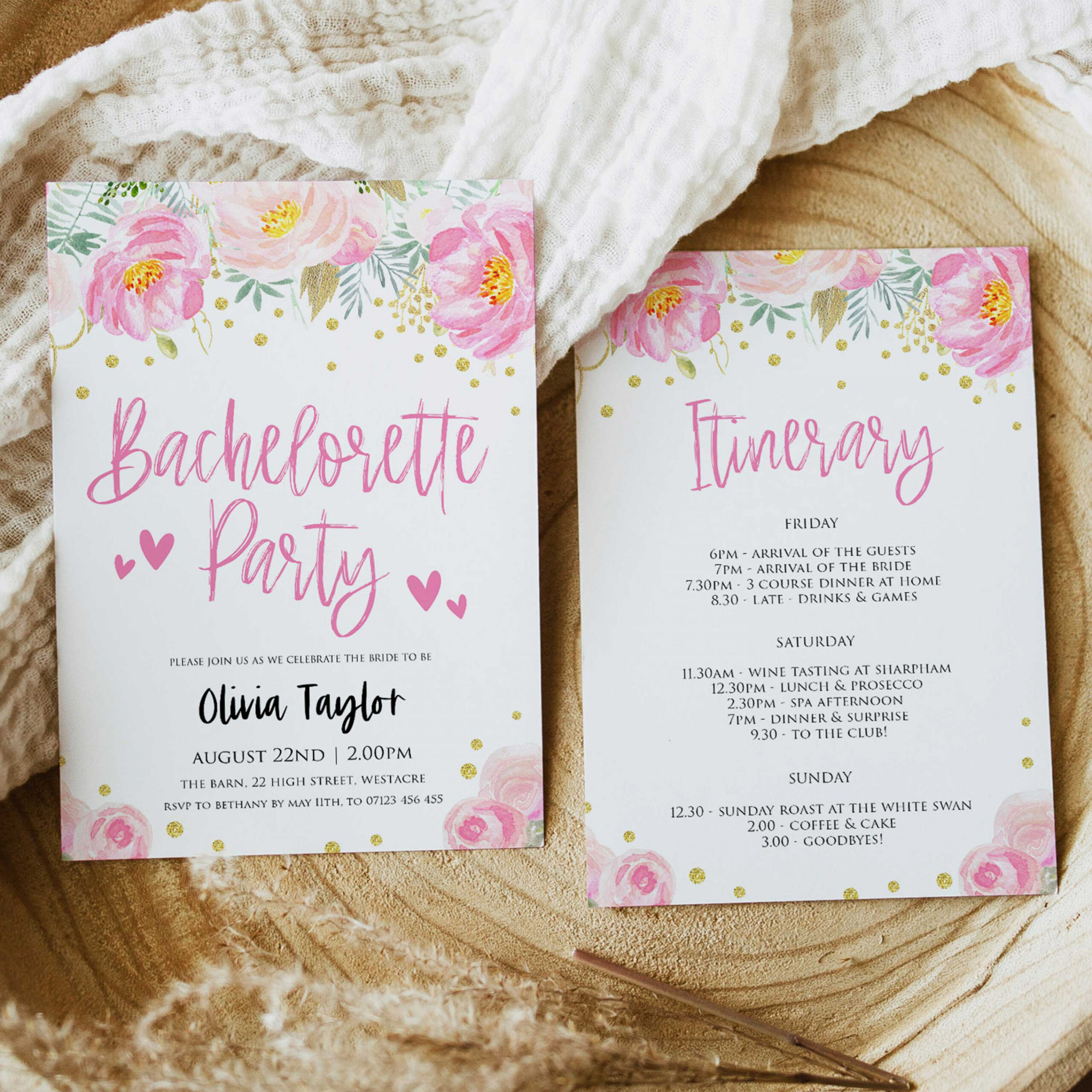 Floral Bachelorette Party Editable Invite Template  OhHappyPrintables