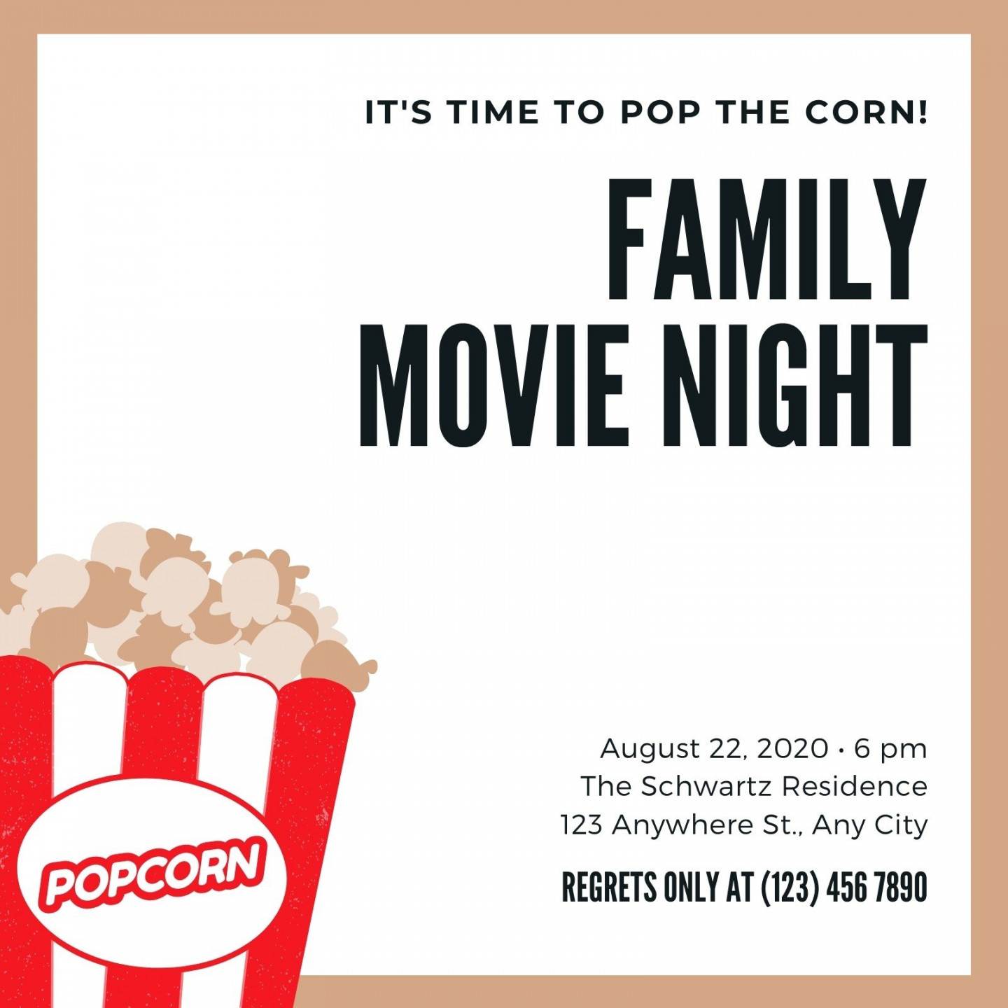 Free custom printable movie night invitation templates  Canva