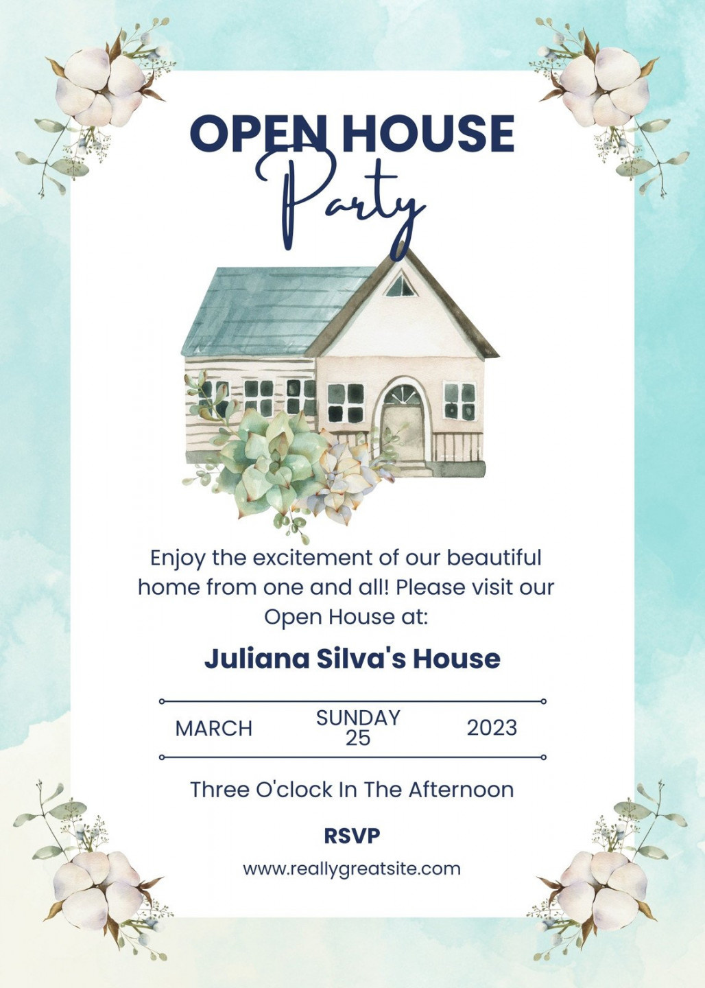 Free printable, customizable open house invitation templates  Canva