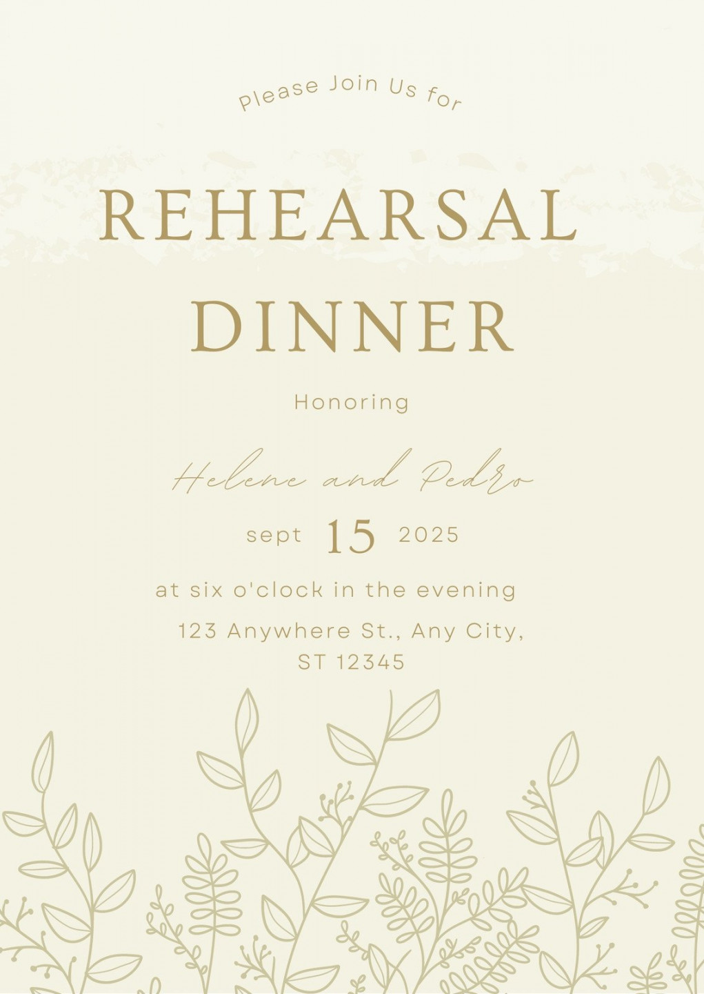 Free printable rehearsal dinner invitation templates  Canva