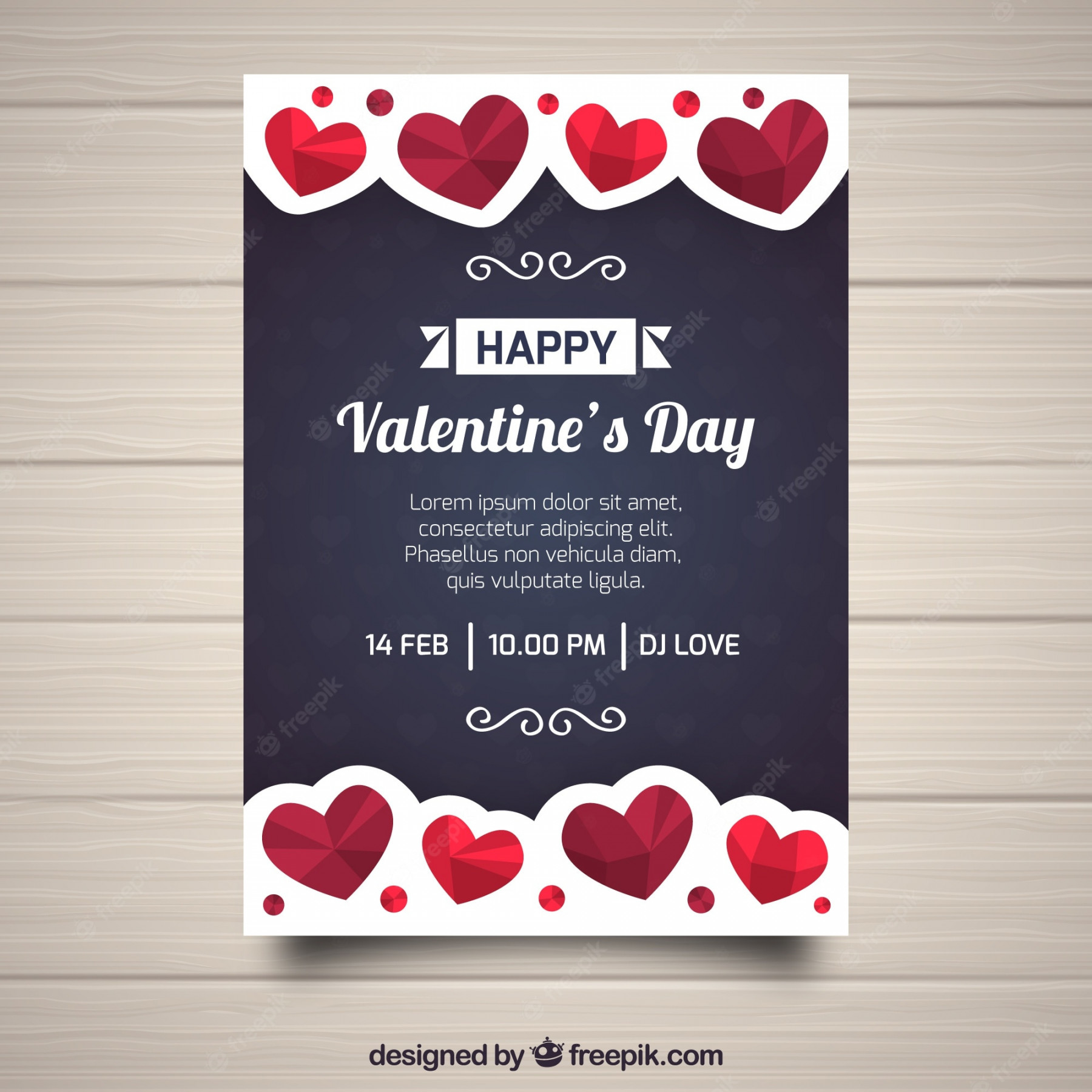 Free Vector  Valentine party invitation