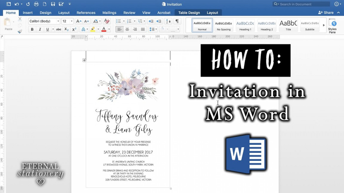 How to make an invitation in Microsoft Word  DIY Wedding Invitations  MS  Word office