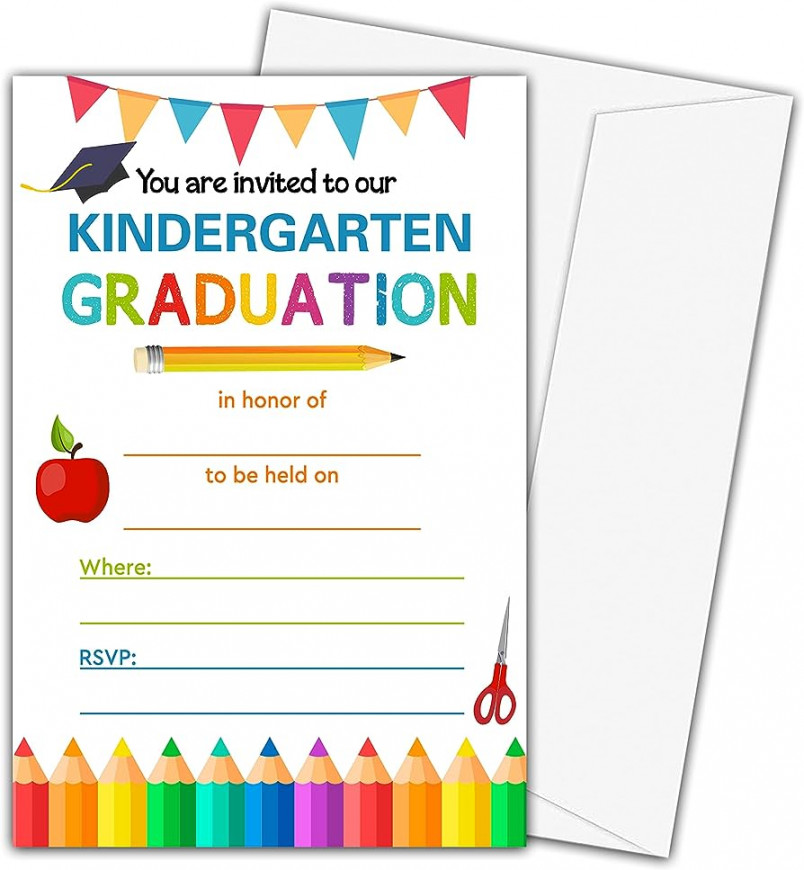 mermermu  Graduation Invitations with Envelopes, For Kindergarten Grad,  Celebration or Announcement - Invite Fill In Cards, Graduation Party