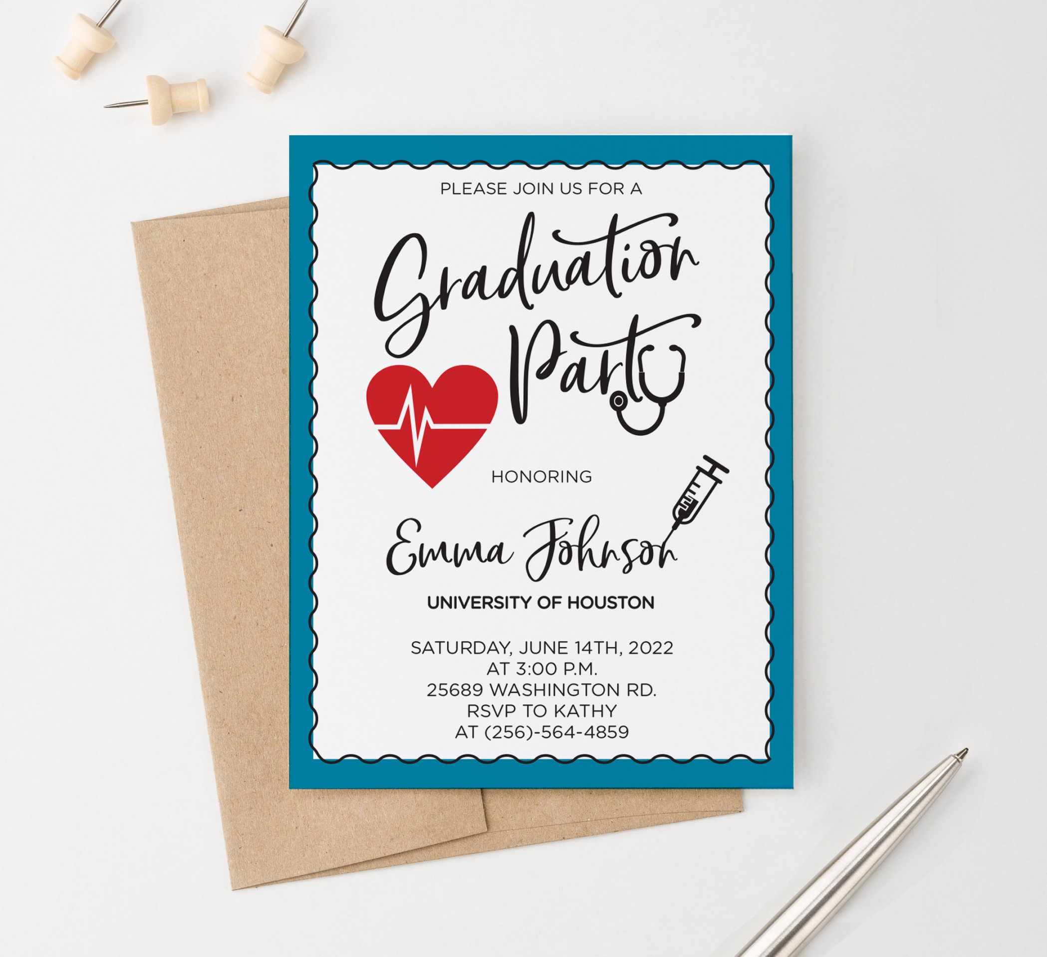 Nursing Graduation Party Invitations Download Medical - Etsy