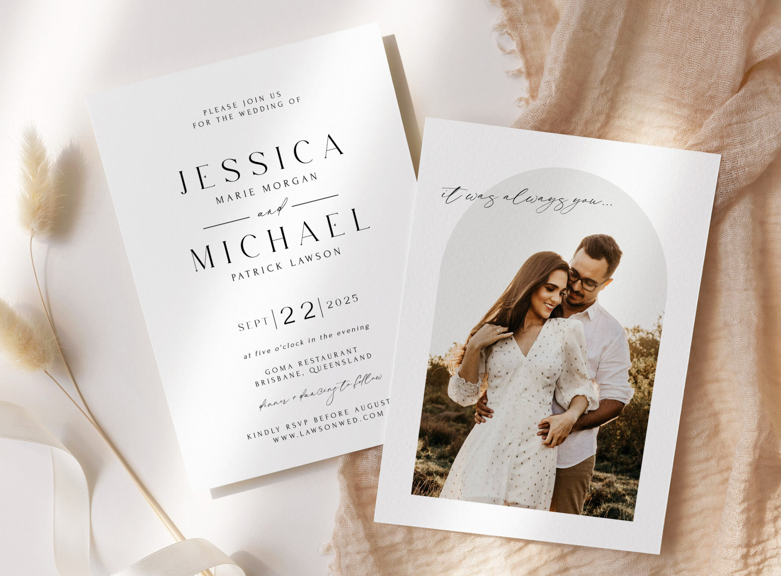 ROYAL Modern Wedding Invitation Suite Template Printable - Etsy