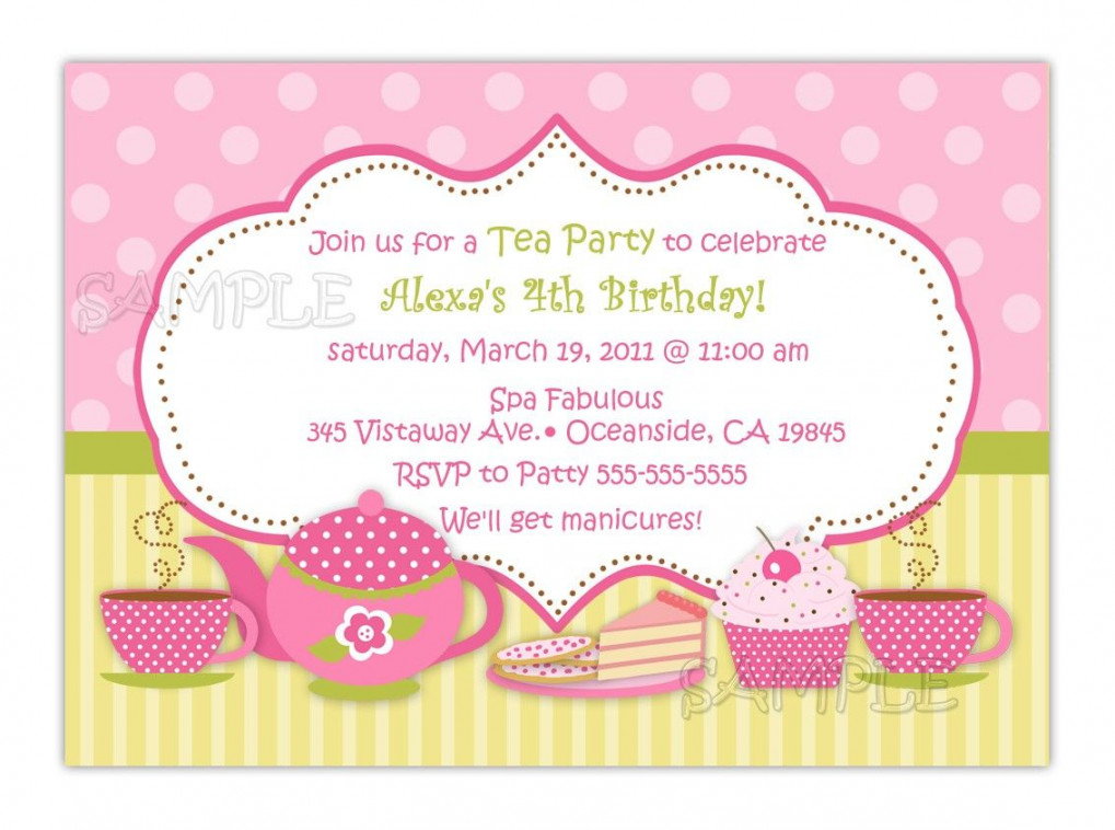 Tea party birthday  Tea party invitations, Party invite template