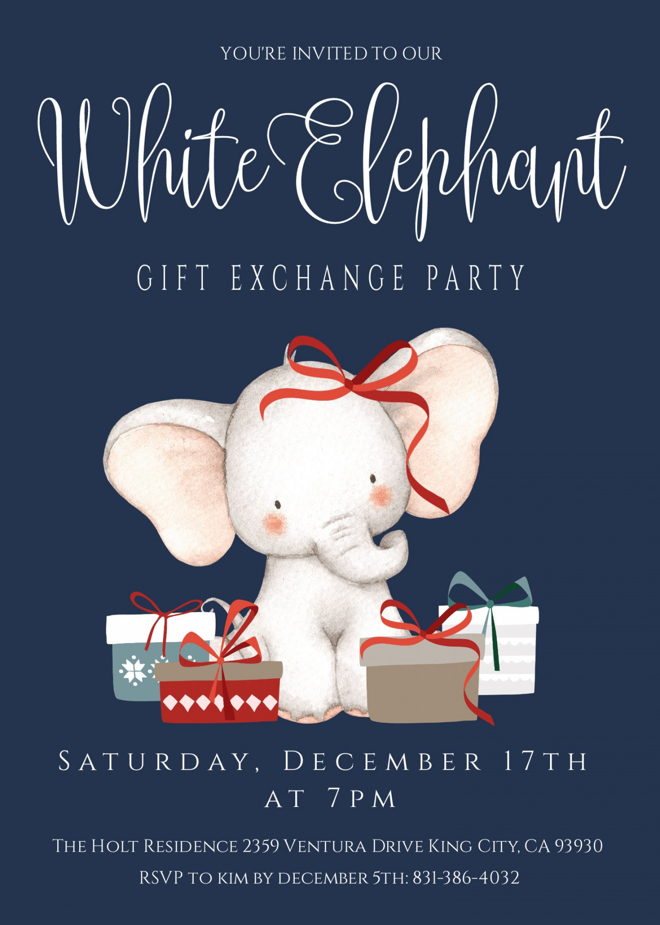 White Elephant Party Template Set Gift Exchange Party - Etsy