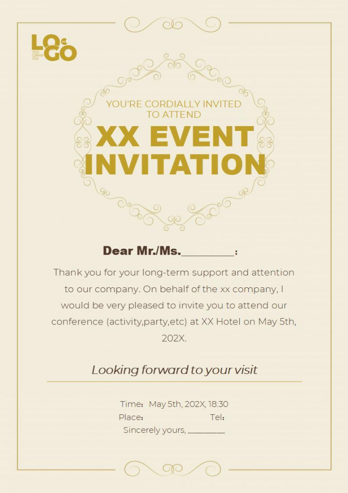 WORD of Gold Elegant Event Invitation