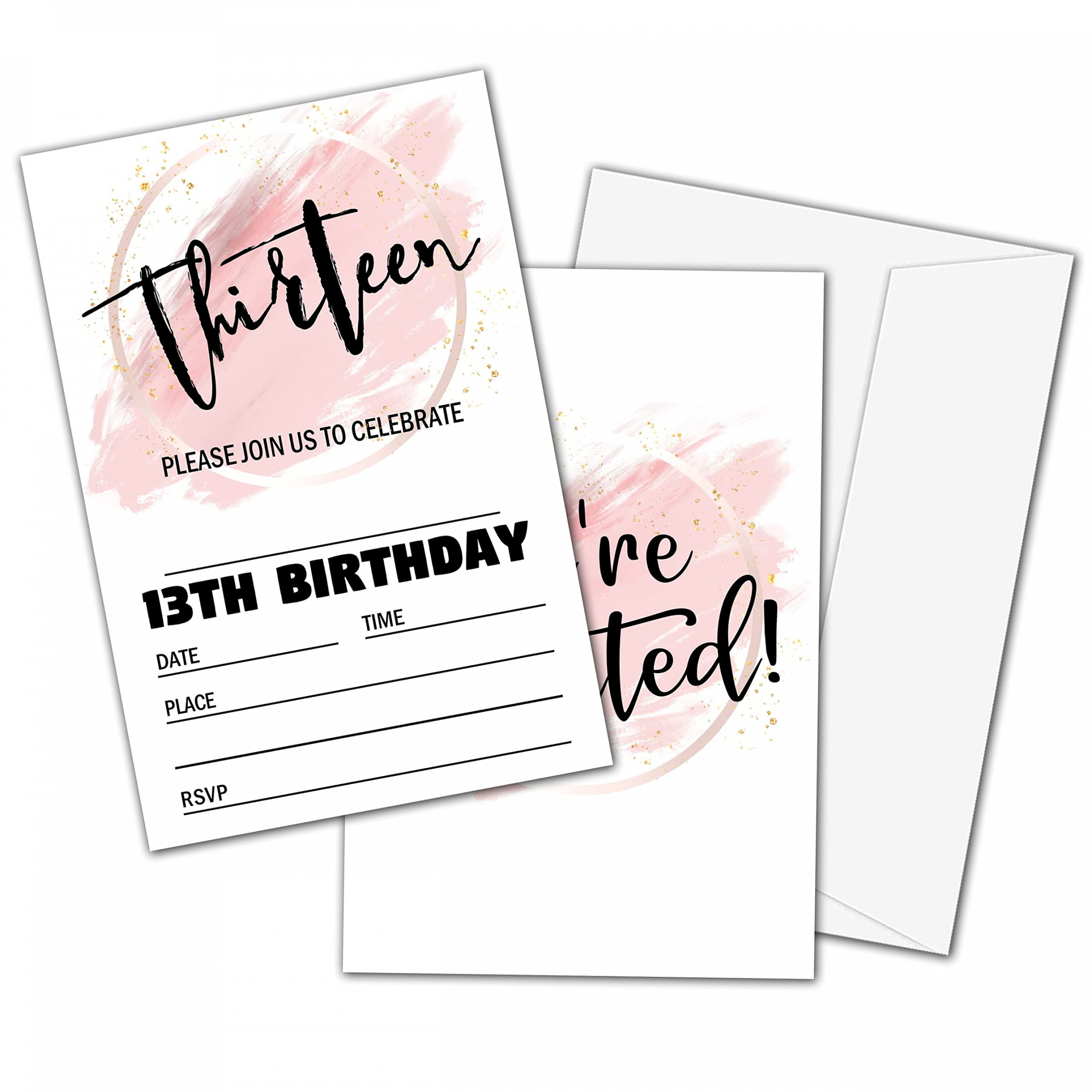 Birthday Party Invitations for Kids, Party Invitations, Cards for Girls and  Boys, Party Celebration for Teens, Thirteen th Birthday Cards,