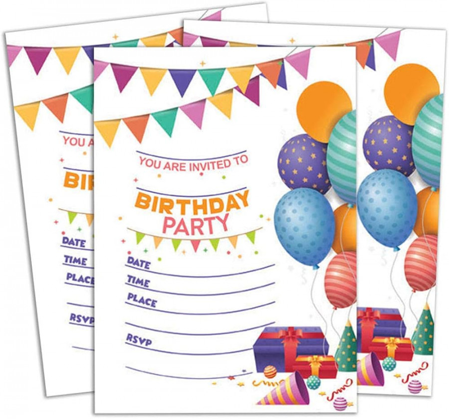 Darling Souvenir Multicoloured Birthday Invitation Card Print