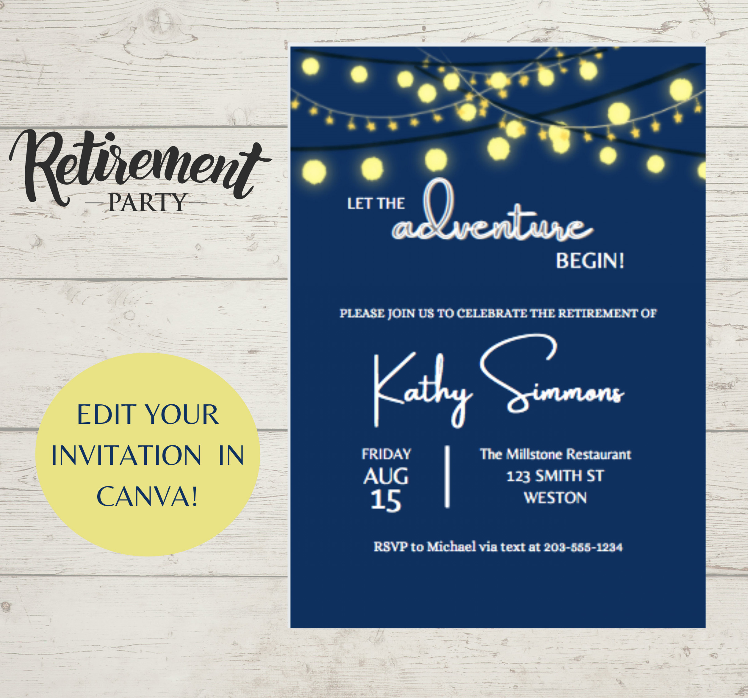 EDITABLE RETIREMENT PARTY Email Template Customize Instant - Etsy