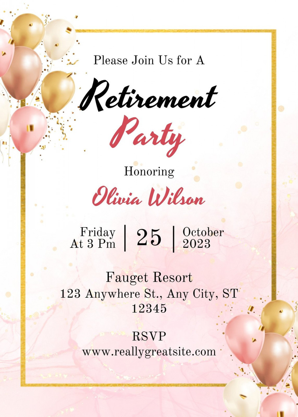 Free custom printable retirement party invitation templates  Canva