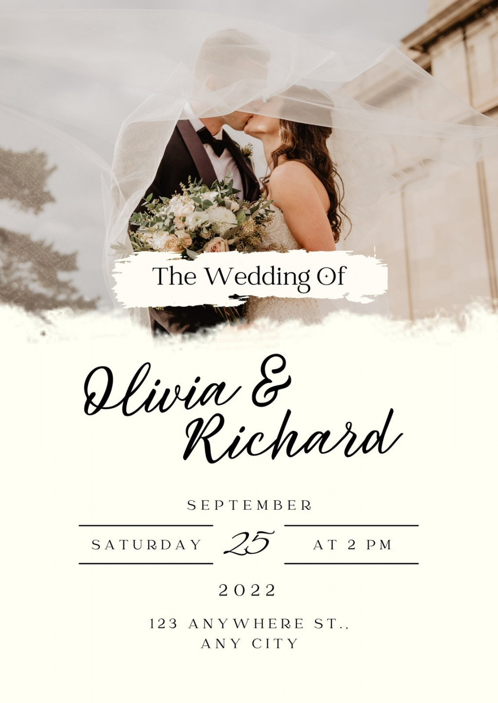 Free to customize wedding photo invitation templates  Canva