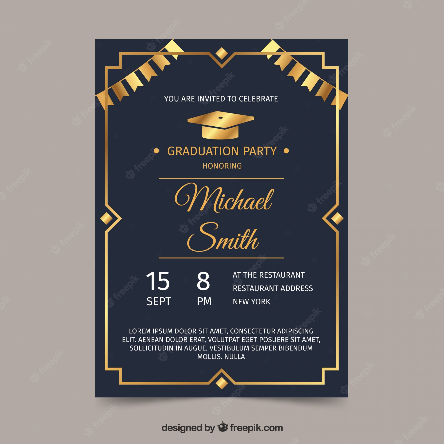 Graduation Invitation Template - Free Vectors & PSDs to Download