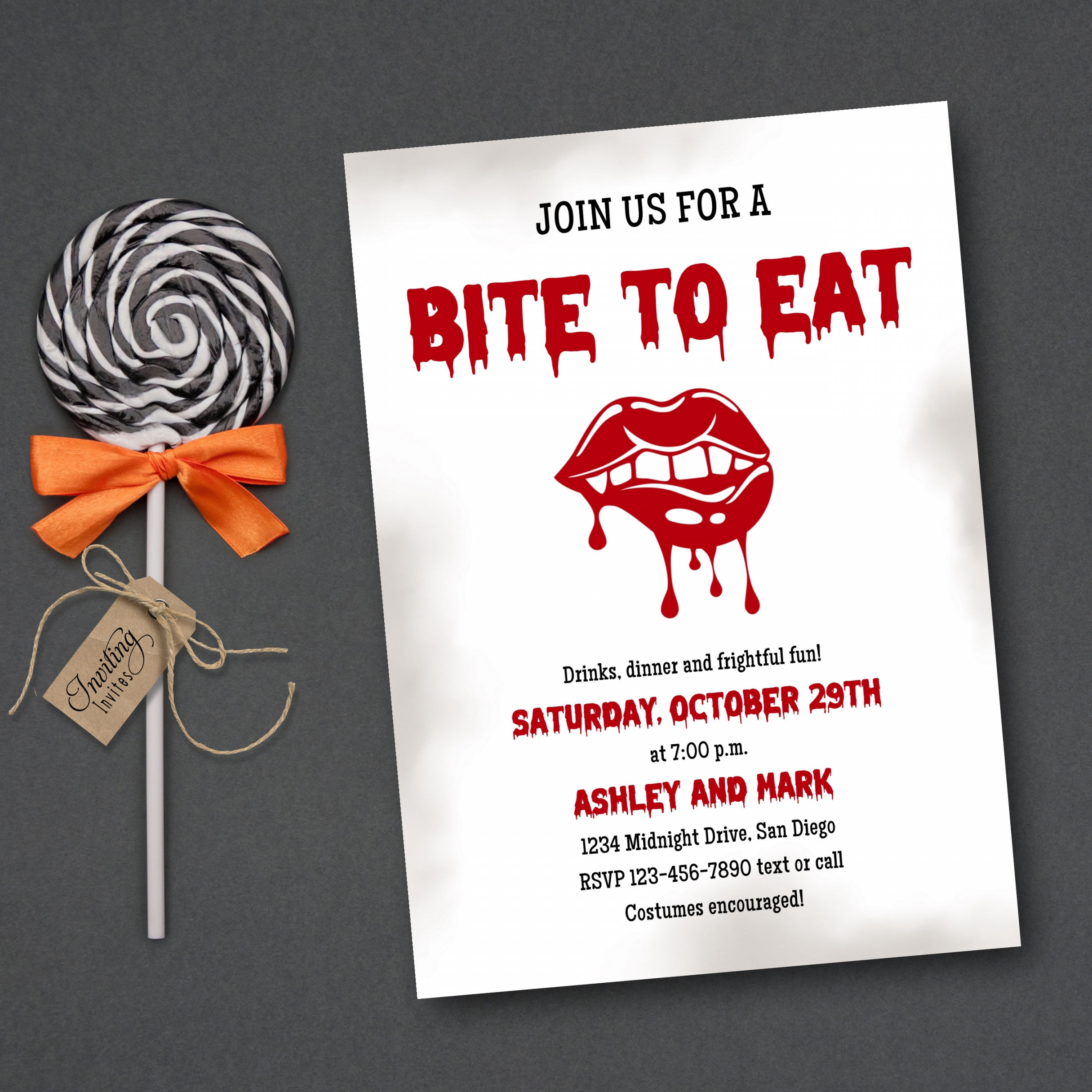 Halloween Dinner Party Invitation Gothic Dinner Party blood - Etsy