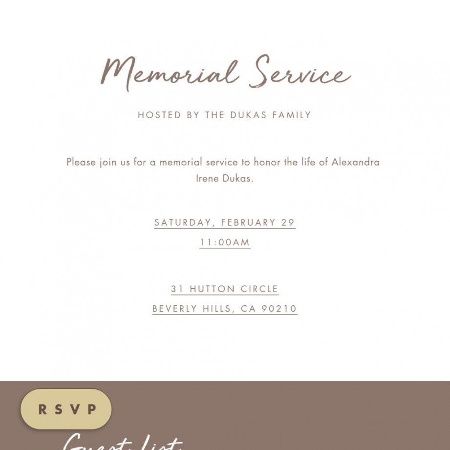 Memorial & Funeral Service Invitations  Send online instantly