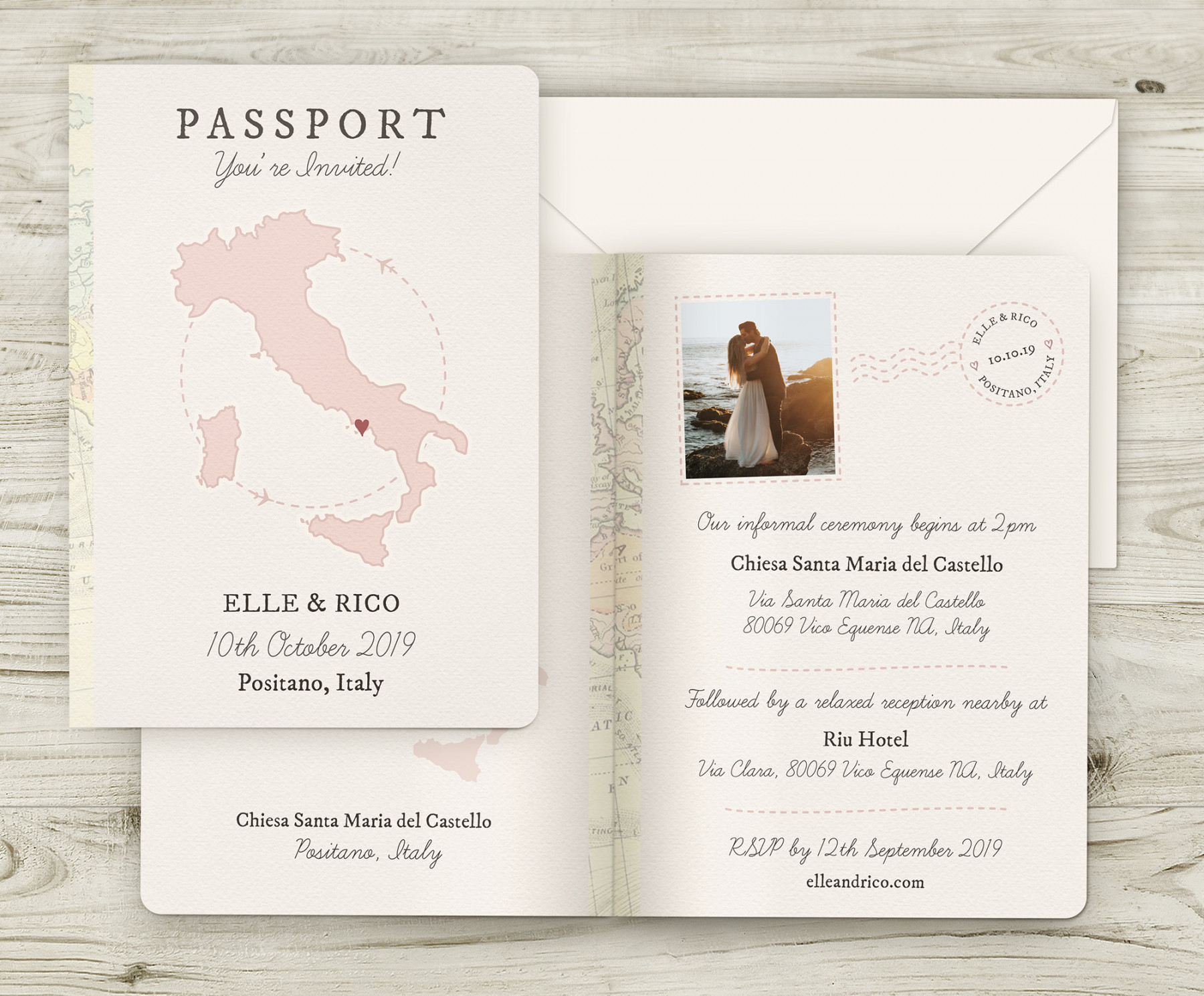 Passport Style Wedding Invitation Personalised Travel Theme - Etsy