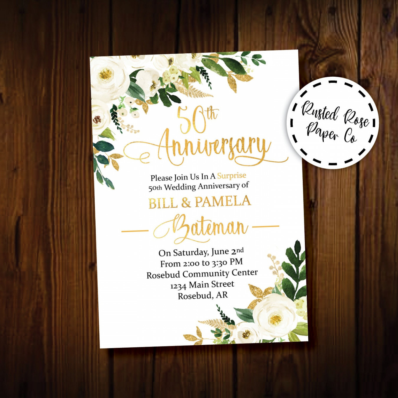 th Anniversary Invitation, Wedding Anniversary Invitation, th th  Wedding Anniversary Celebration Party Invitation