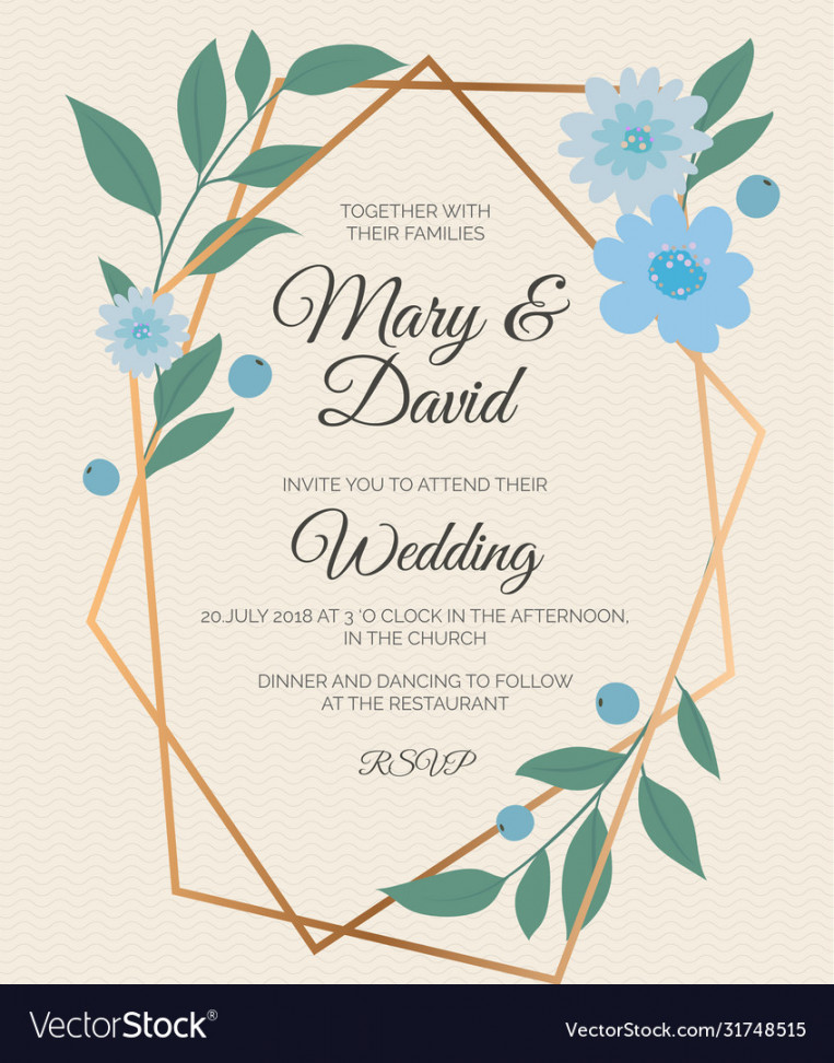 Wedding invitation template with elegant Vector Image