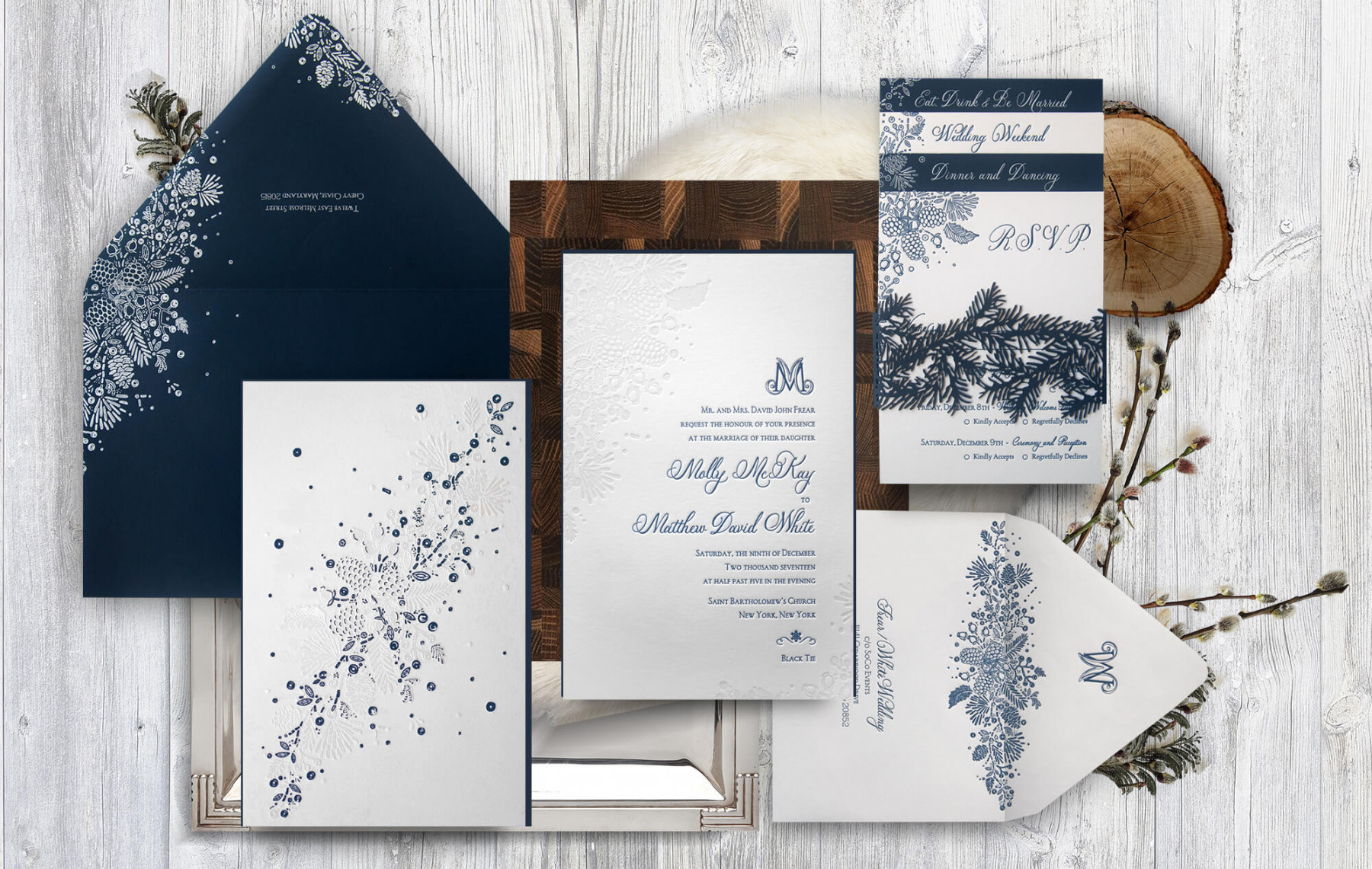 Winter Wonderland Wedding Invitation  Atelier Isabey