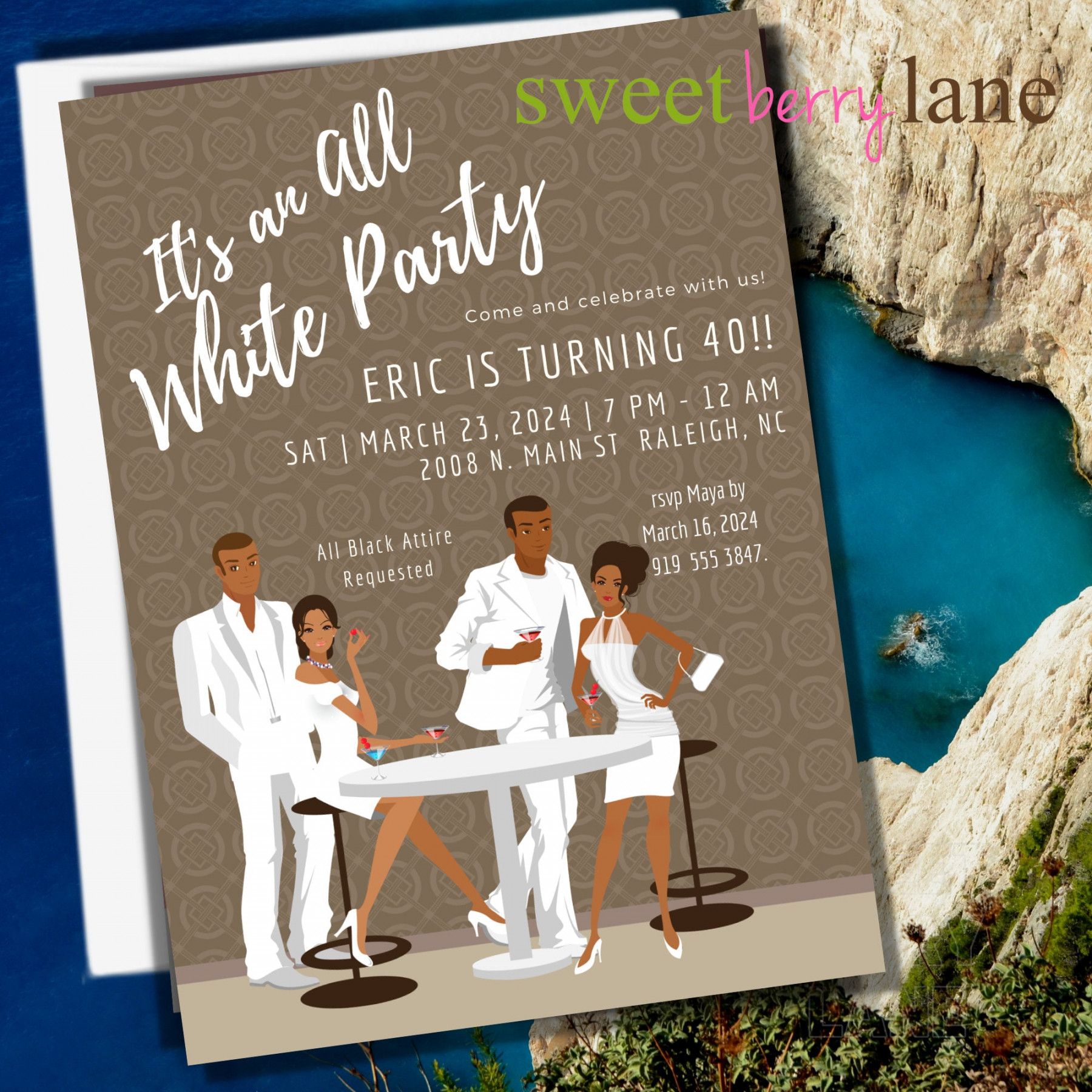 All White Party Invitation African American Birthday Party - Etsy