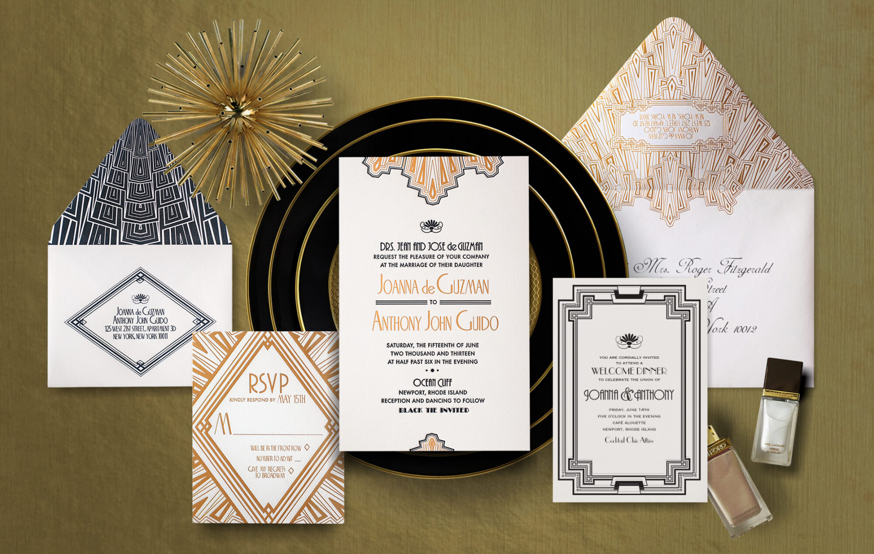 Art Deco Wedding Invitation  Atelier Isabey