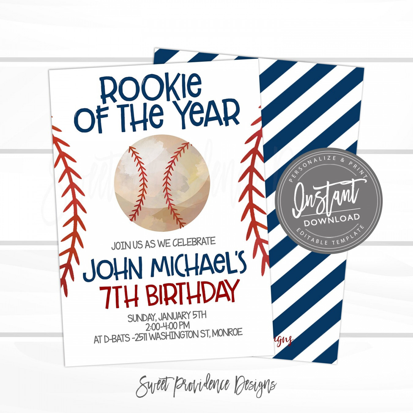 Baseball Birthday Invitation Rookie of the Year Editable - Etsy