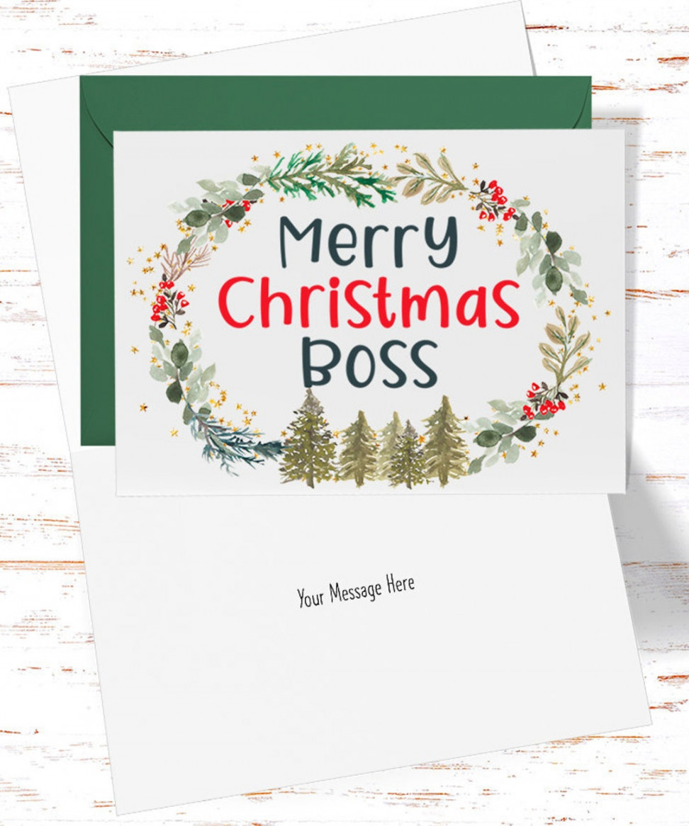 Boss Christmas Card Merry Christmas Boss Greeting Card - Etsy