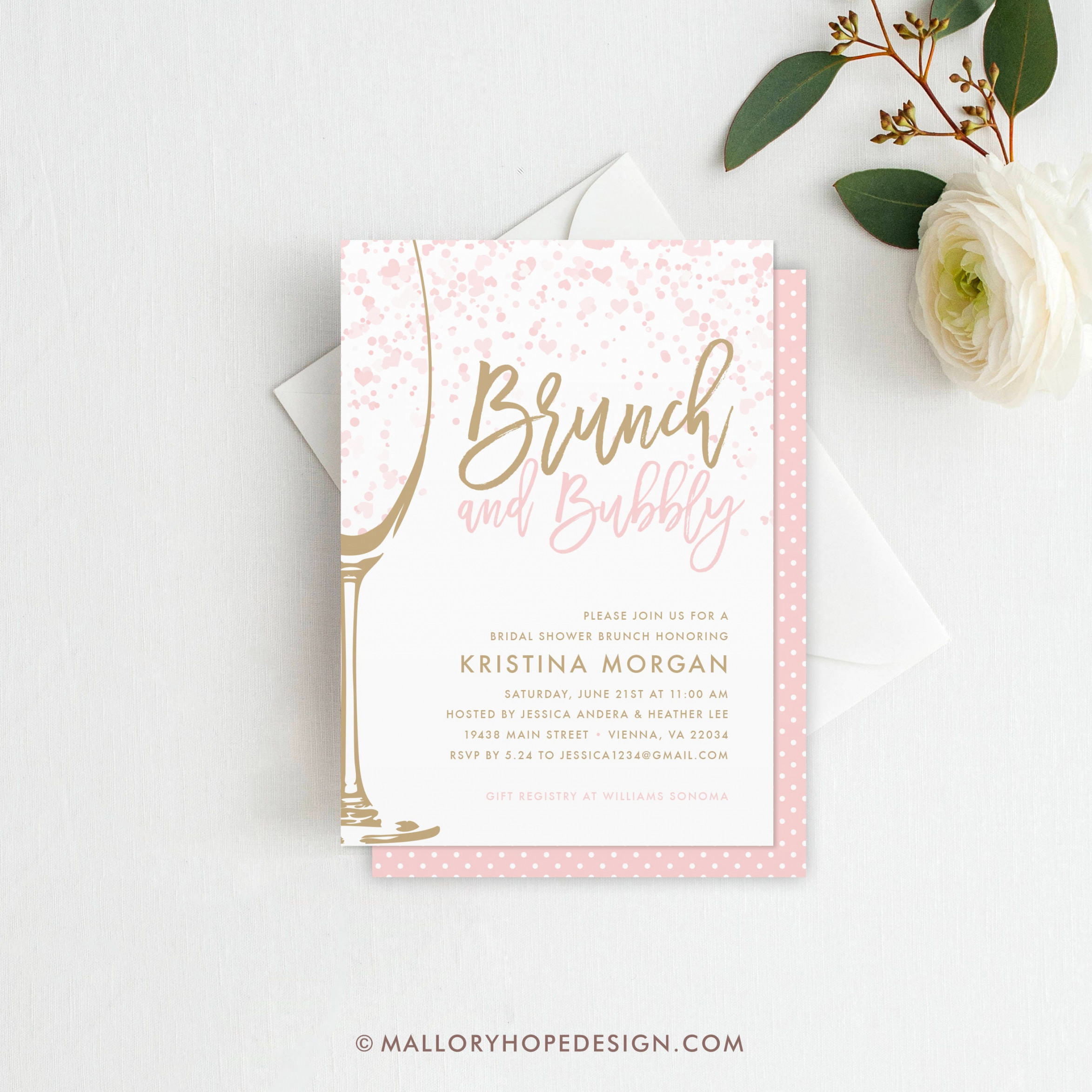 Brunch & Bubbly Bridal Shower Invitation Brunch and Bubbly - Etsy