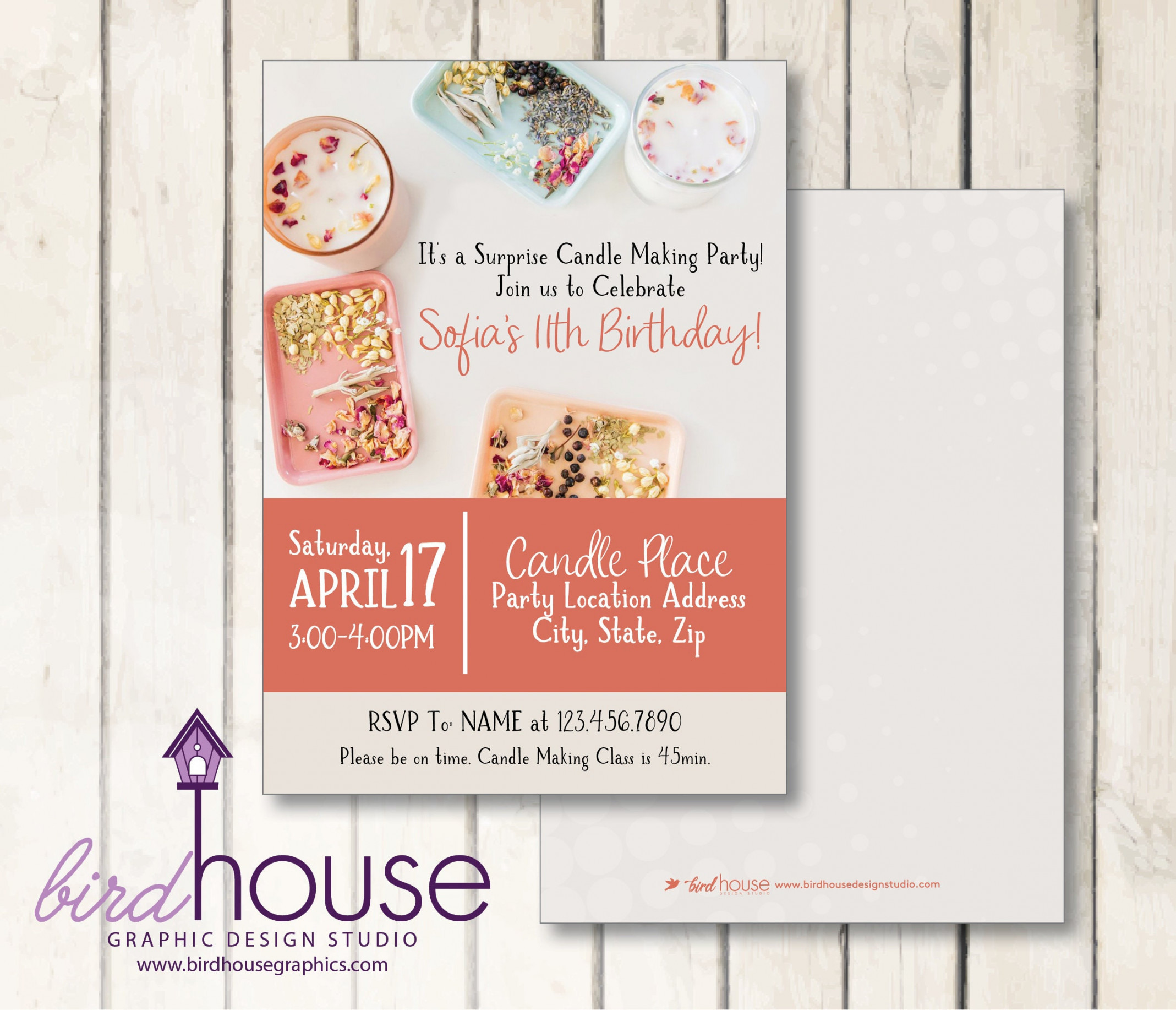 Candle Making Birthday Party Invitation Digital Copy Custom - Etsy