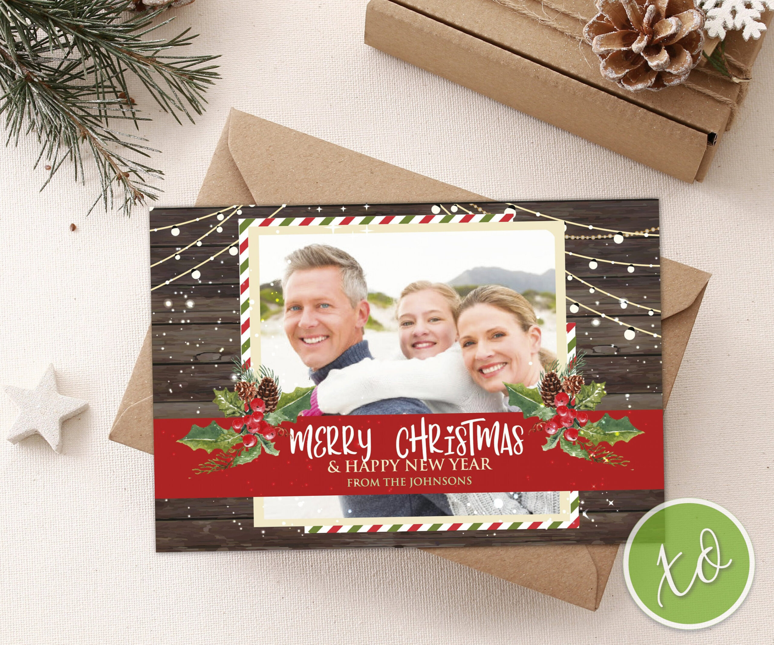 Christmas Postcard Merry Christmas Photo Card Family Photo - Etsy