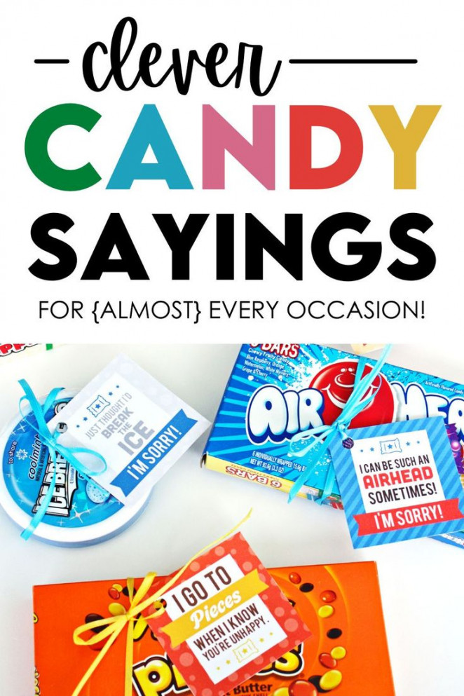 Clever Candy Puns & Candy Quotes (+ Free Printables)  Candy