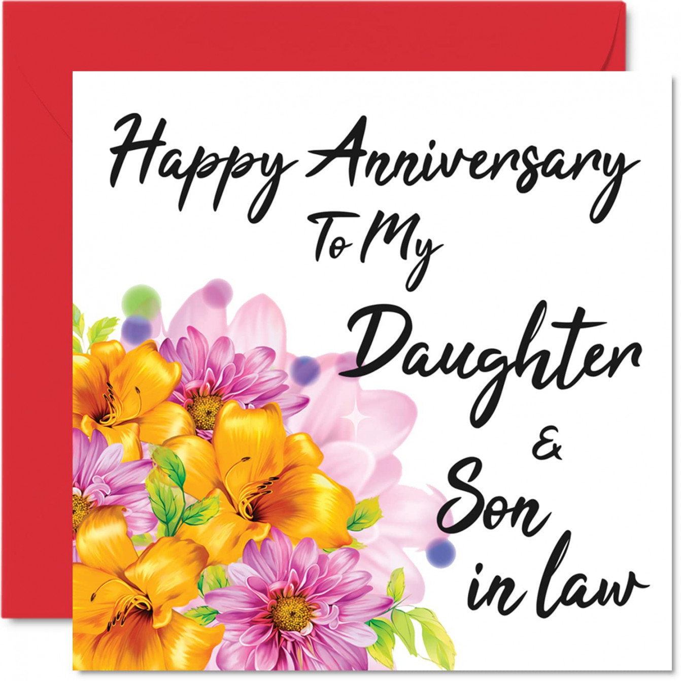 Cute Daughter Anniversary Card - Happy Anniversary Daughter & Son in Law -  Special Wedding AnniversaSee more Cute Daughter Anniversary Card - Happy