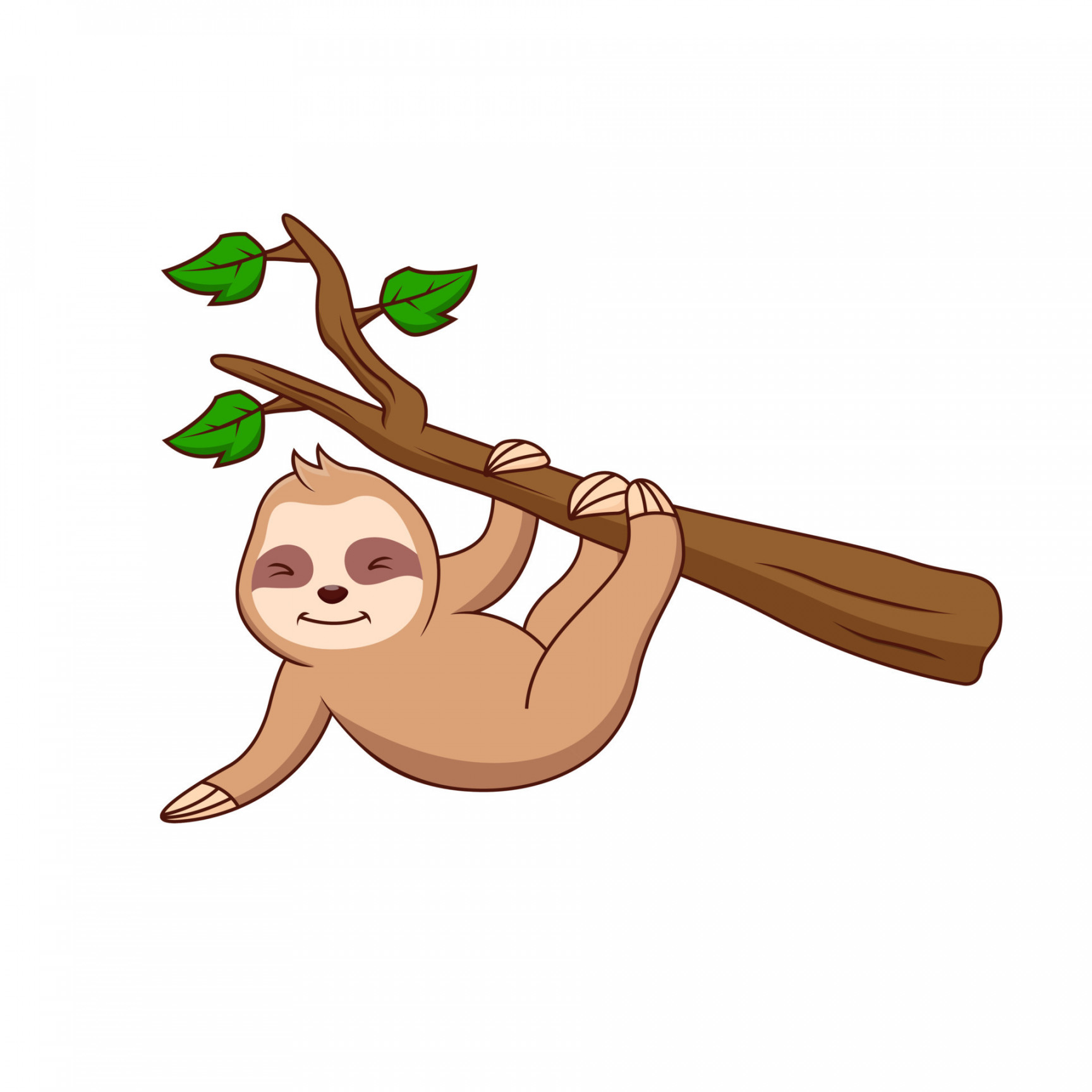 Cute sloth cartoon. Vector illustration