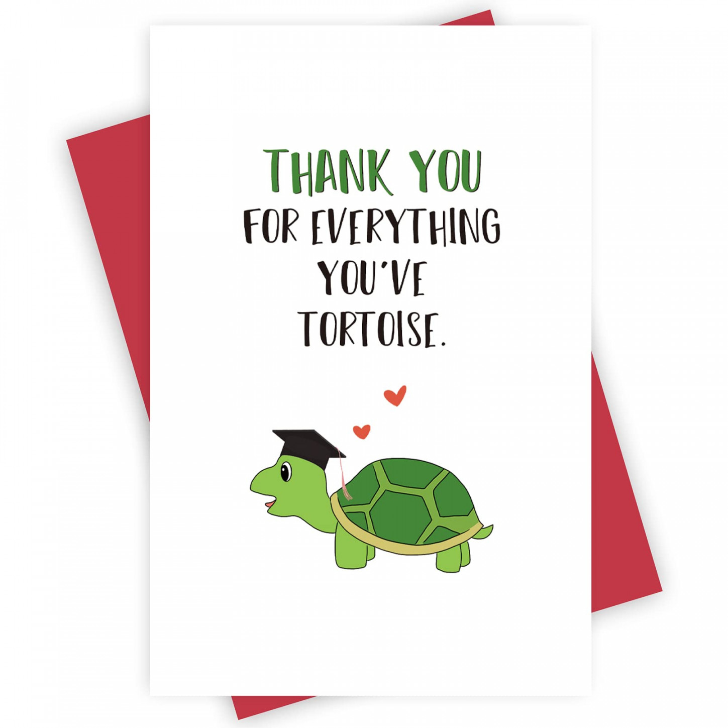 Cute Turtle Teacher Appreciation Card, Pun Turtle Thank You Card, Funny  Greeting Card for Teacher Birthday