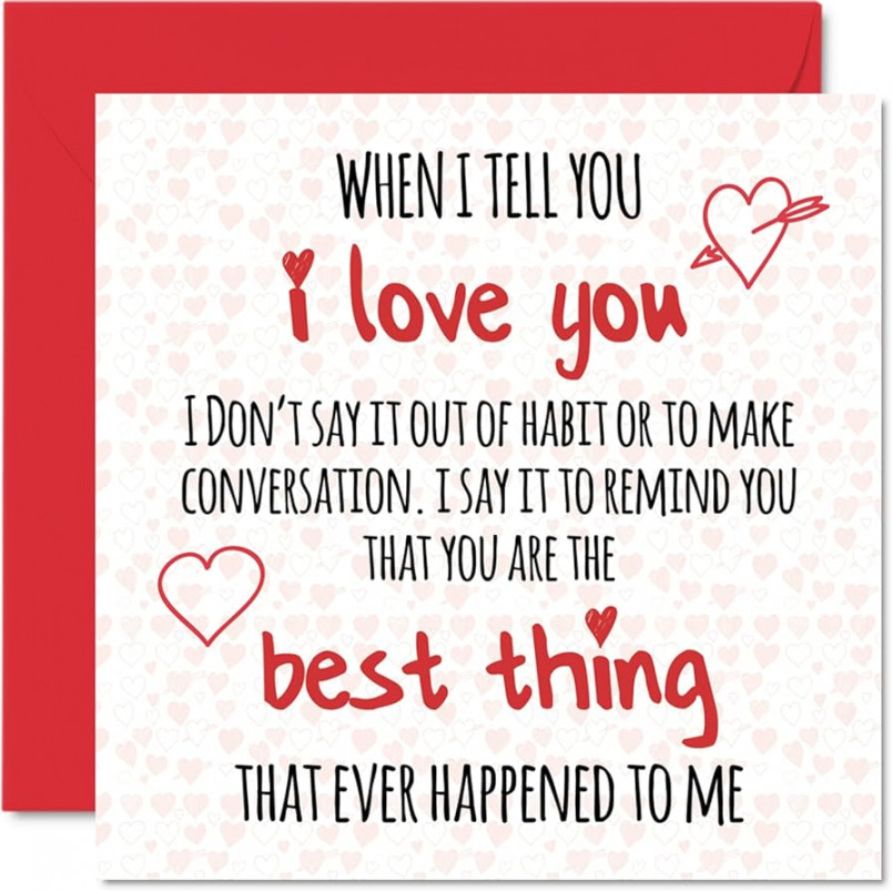 Cute Valentines Day Card For Him And Her I Love You Are The Best Thing  Valentines Day Card For Boyfriend Girlfriend Husband Wife mm x mm