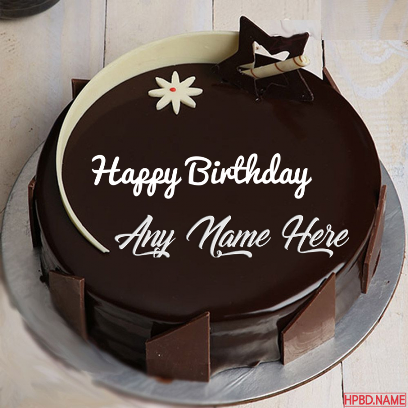 Dark Chocolate Birthday Cake by Name Editing  Chocolate cake with