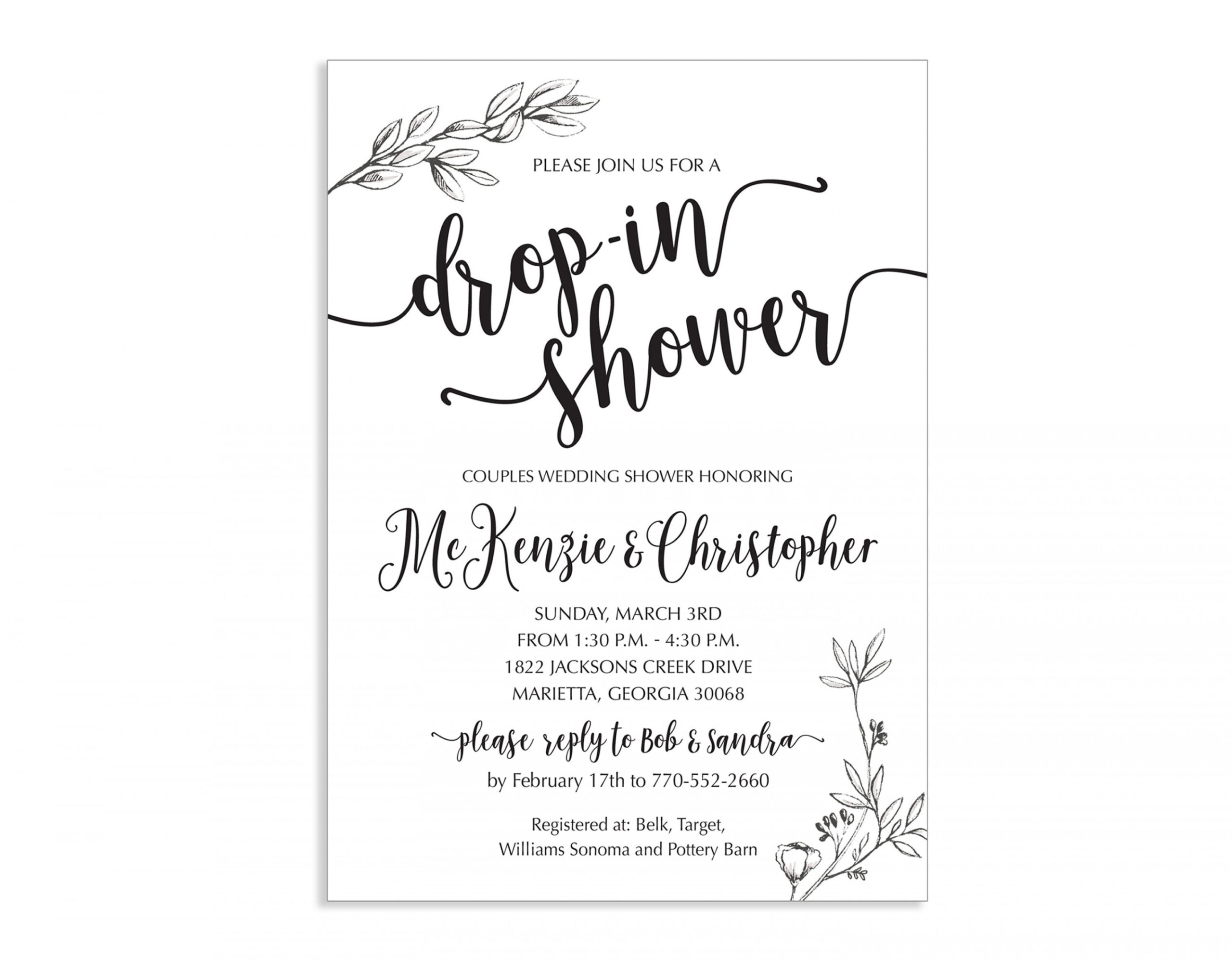 Drop In Shower Bridal Shower Invitation - Etsy