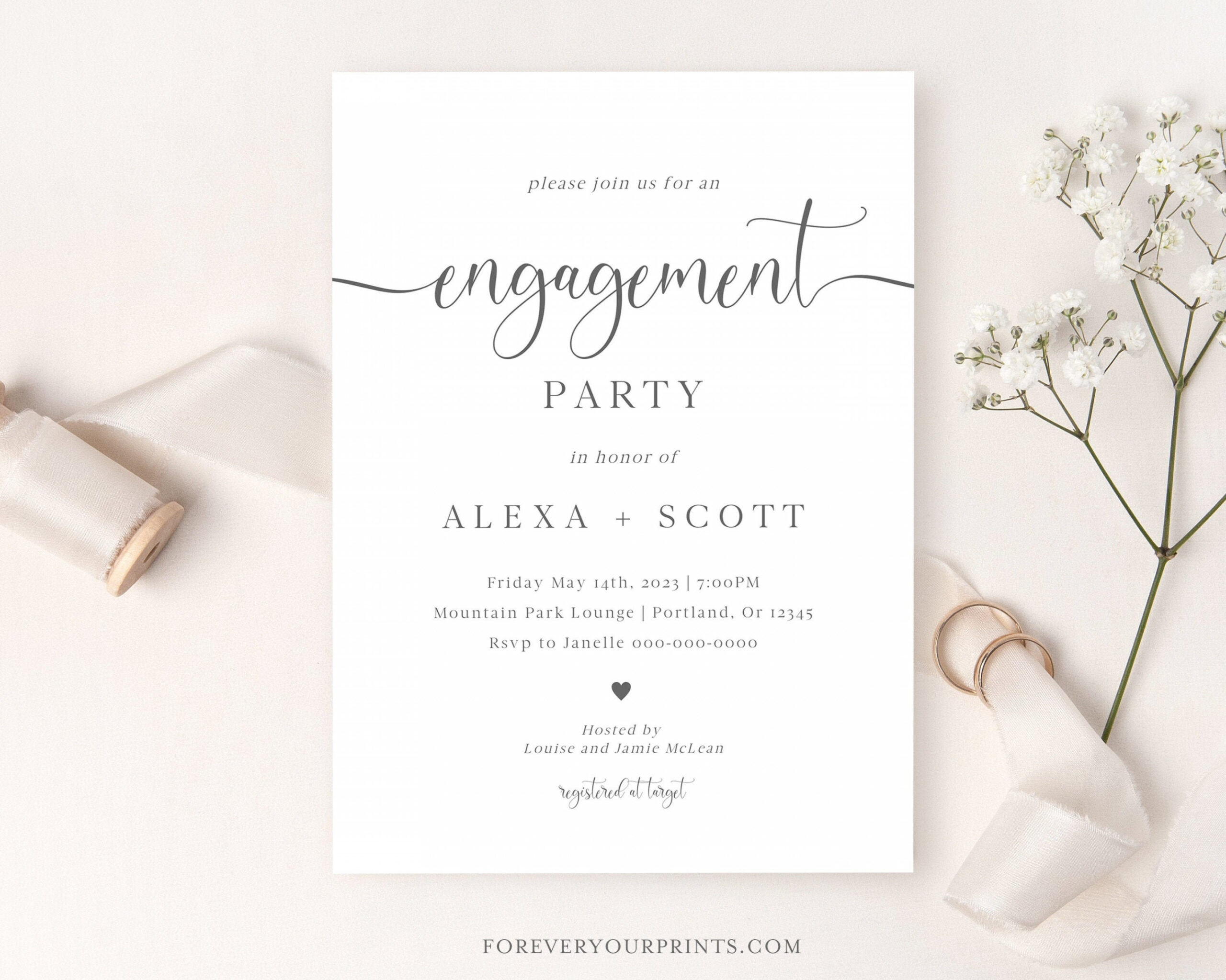 Engagement Party Invitation Template Editable Engagement - Etsy