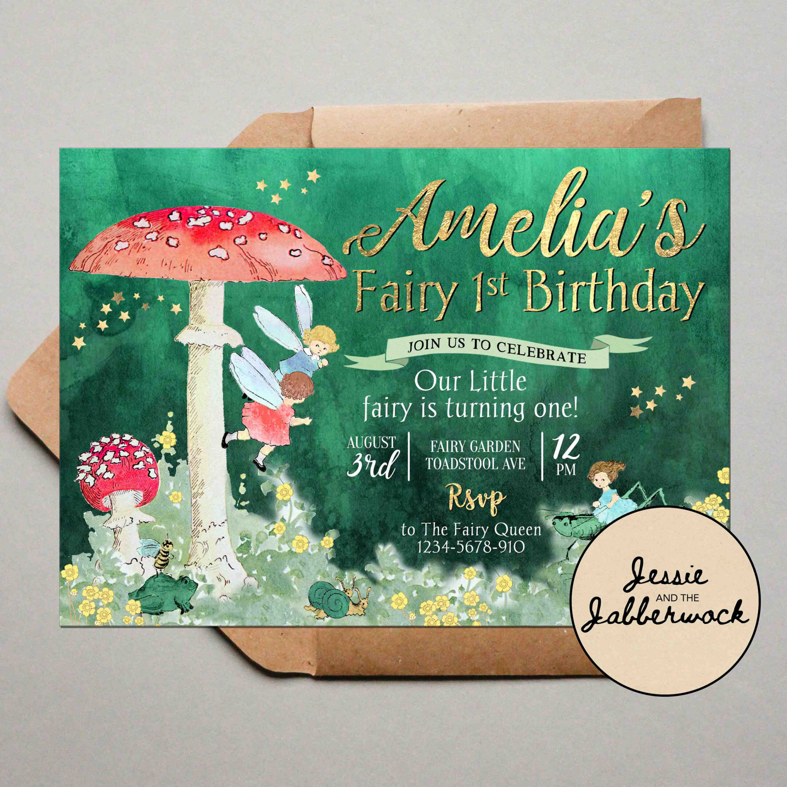 Fairy First Birthday Invitation Fairies st Birthday Invite - Etsy