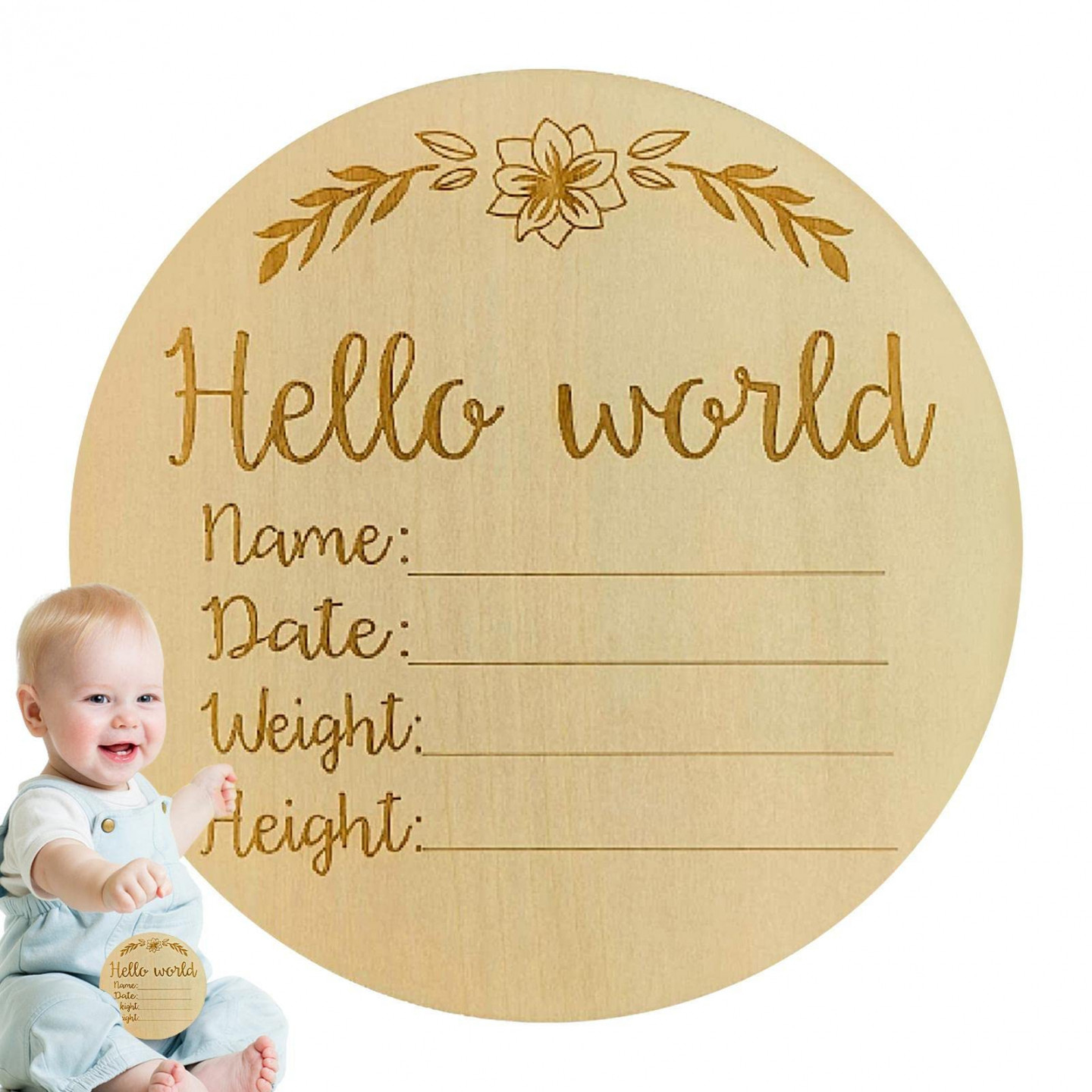 Firulab Birth Announcement, Wooden Baby Sign Welcome Sign Helpful