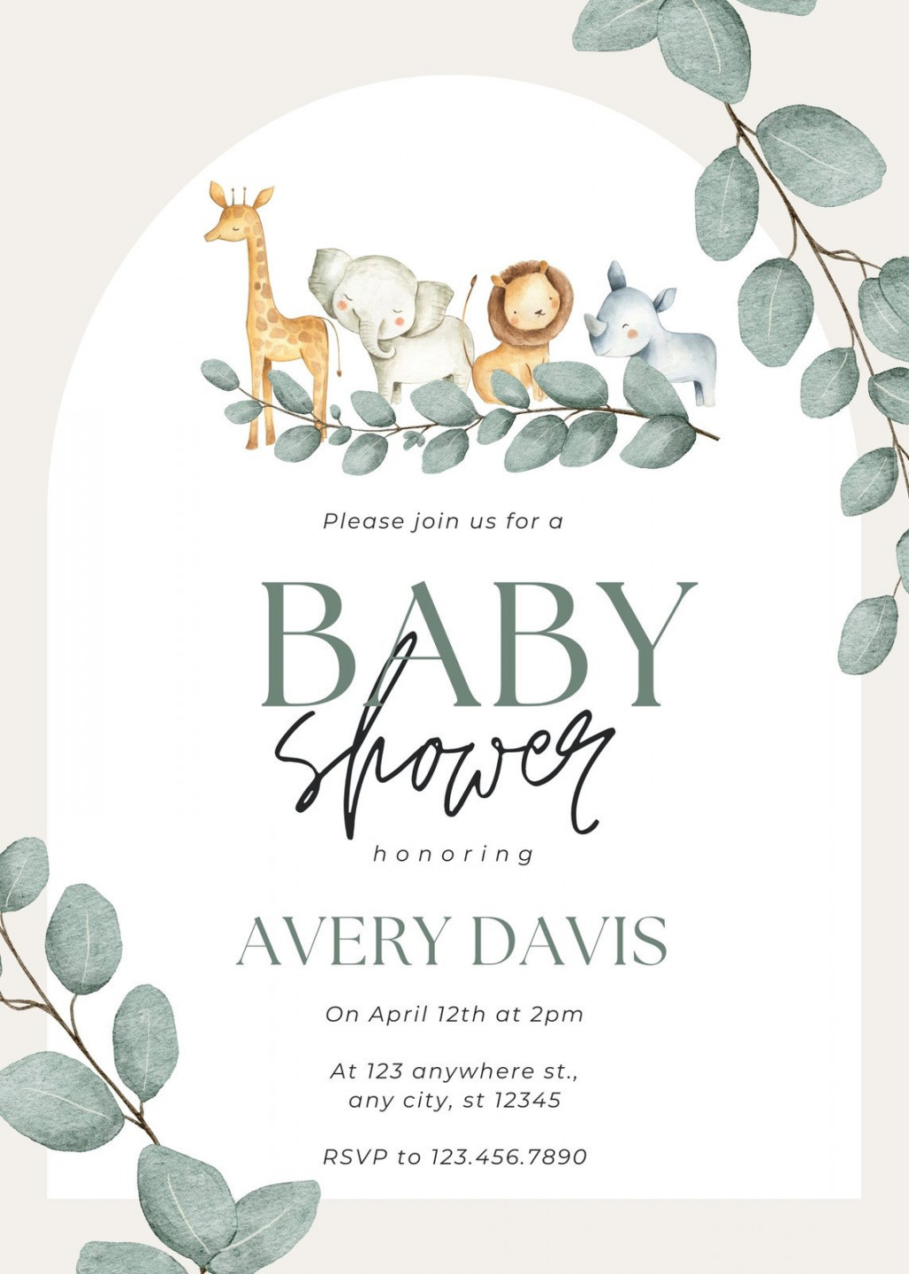 Free and customizable baby shower templates