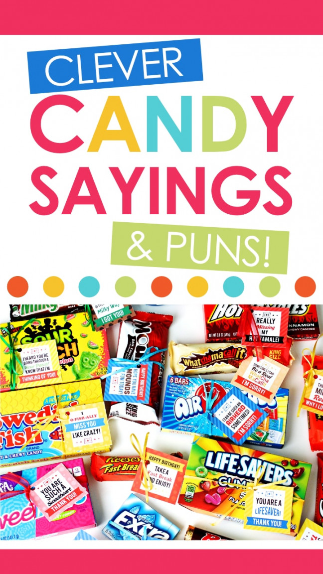 FREE Candy Bar Gift Tags with Clever Candy Puns - The Dating Divas